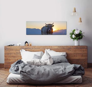 möbel-direkt.de Leinwandbild Bilder XXL Kuh auf der Alm Wandbild auf Leinwand