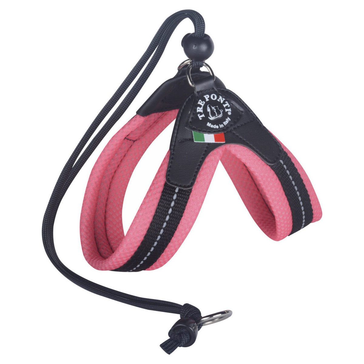 Tre Ponti Hunde-Geschirr T120 Easy Fit Soft Mesh Sorbetto mit Kordelzug Pesca