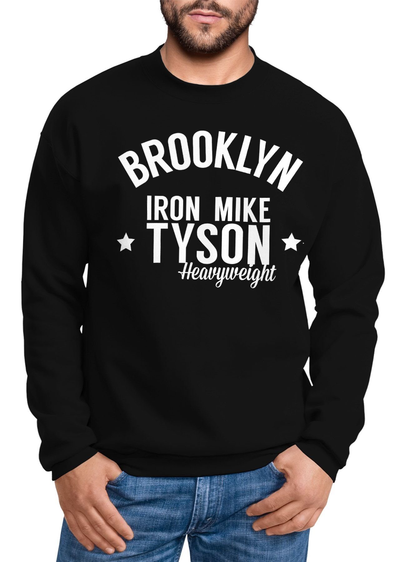 MoonWorks Sweatshirt Sweatshirt Herren Brooklyn New York Iron Mike Tyson Boxing Gym Moonworks® schwarz