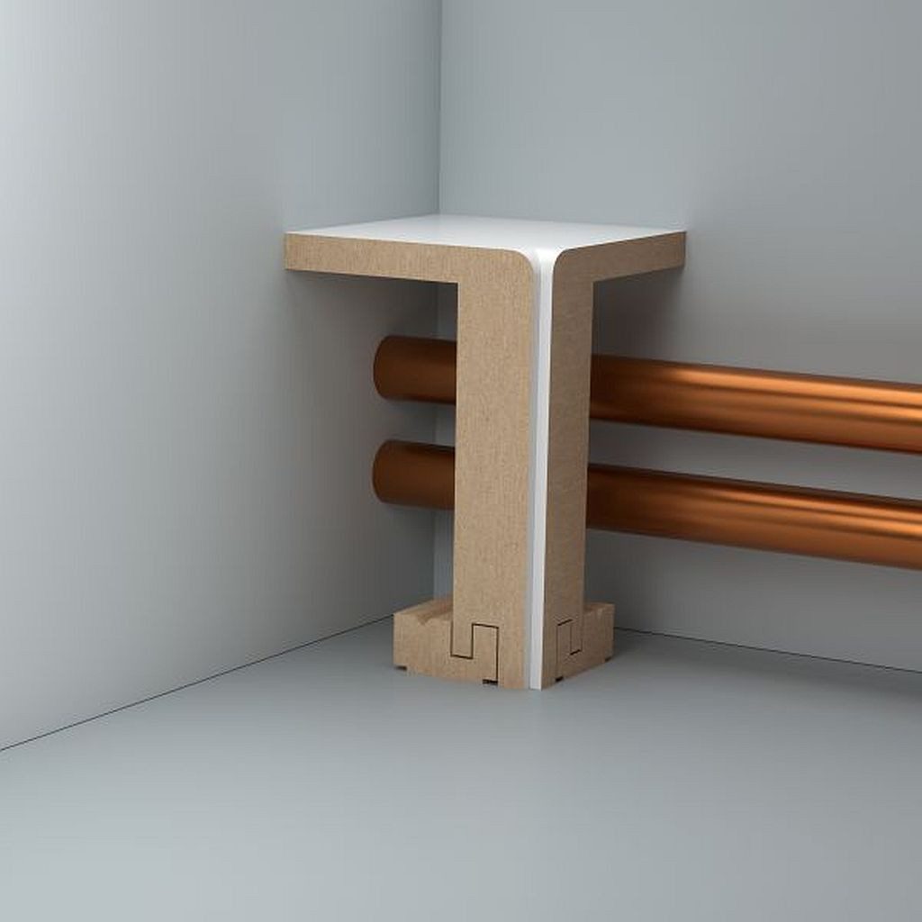 Südbrock Sockelleiste Heizungsrohrverkleidung Halifax Innen-Ecke, L: 6.4 cm, H: 9.6 cm, 1-St.