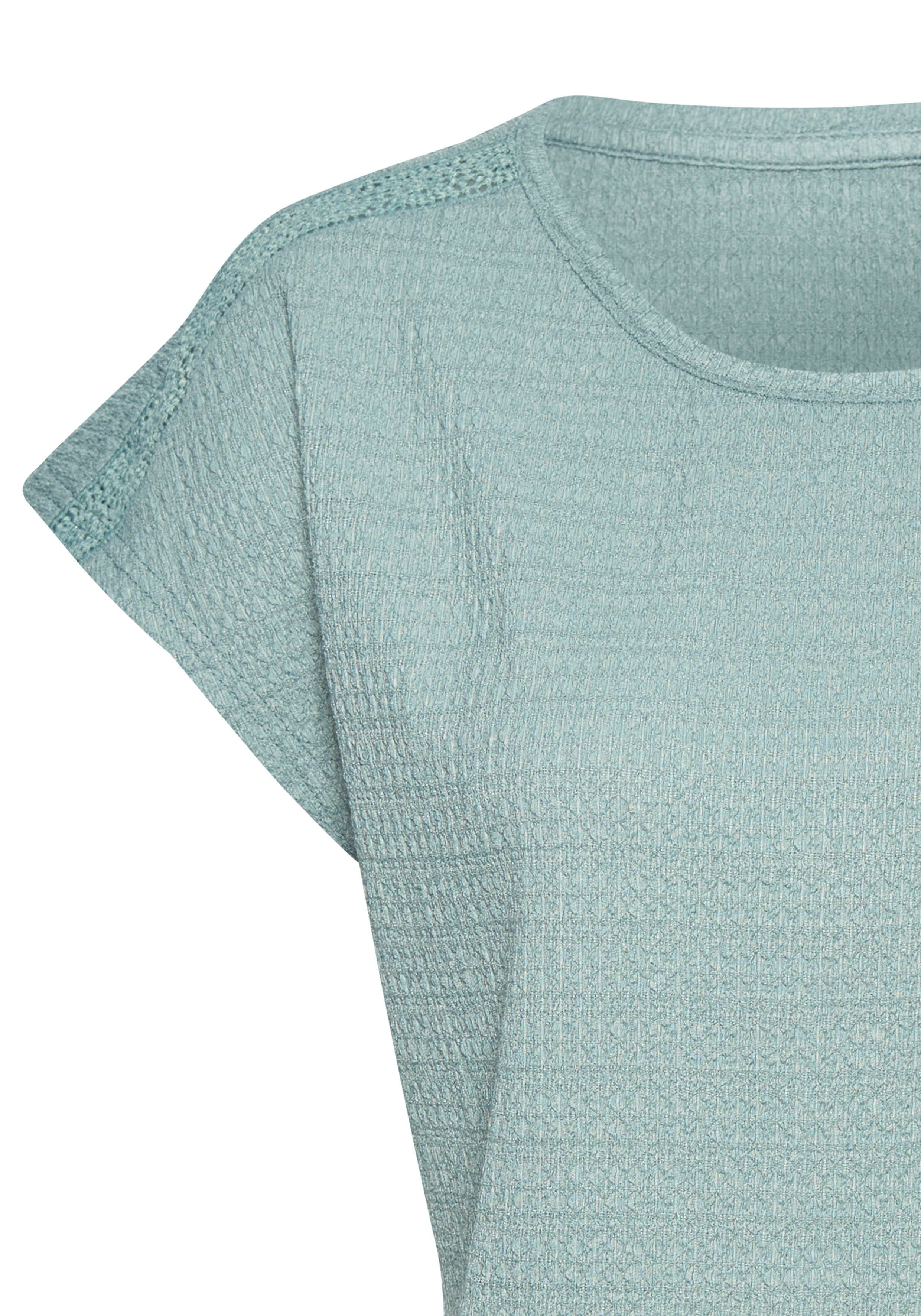 Vivance Kurzarmshirt mit sommerlichem Häkeleinsatz (2er-Pack) aus bügelfreier, luftiger Crêpe-Qualität