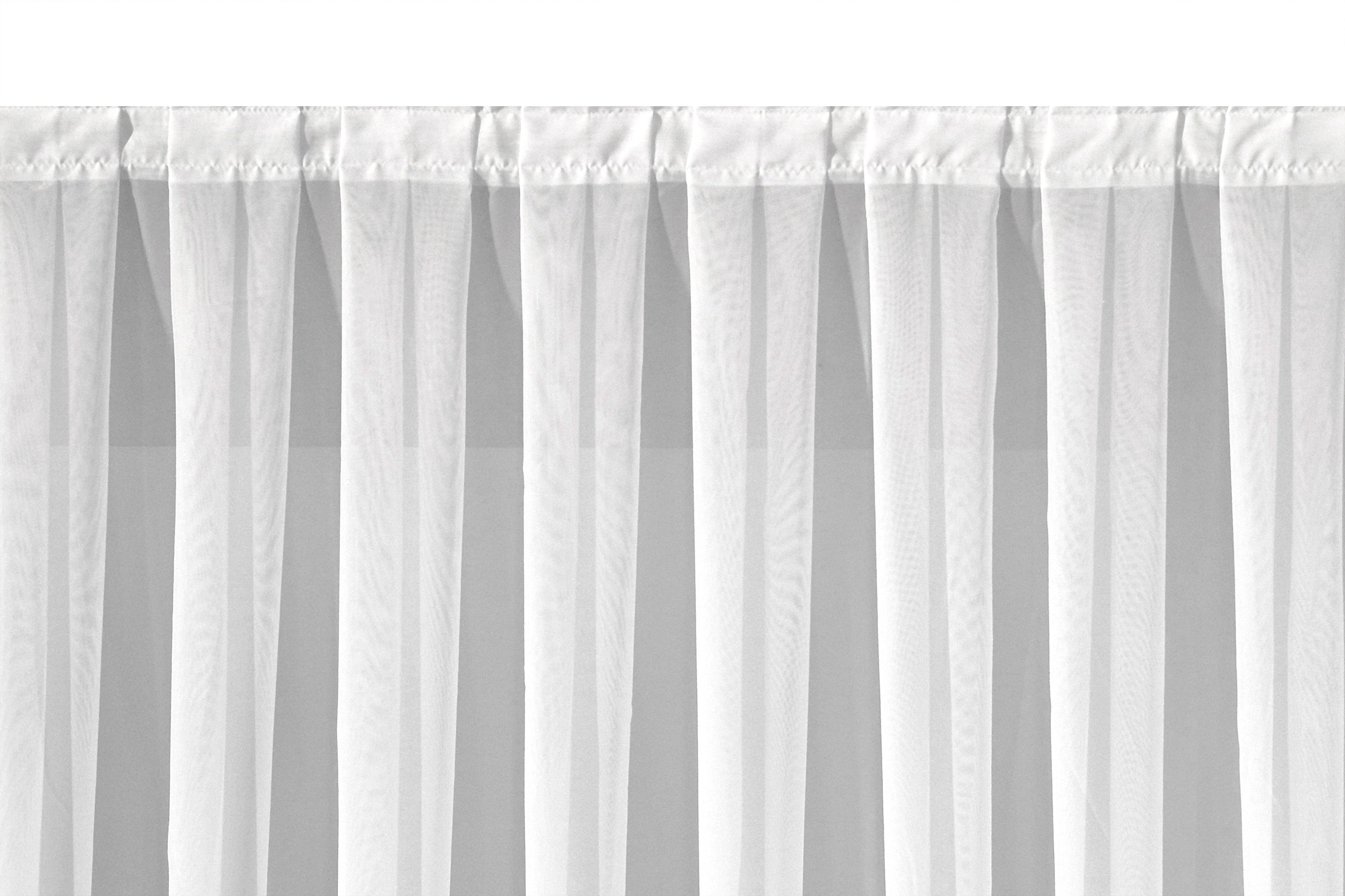 DecoHome24 Gardine Voile Weiß mit Falten (1 St), Faltenband, transparent, Store