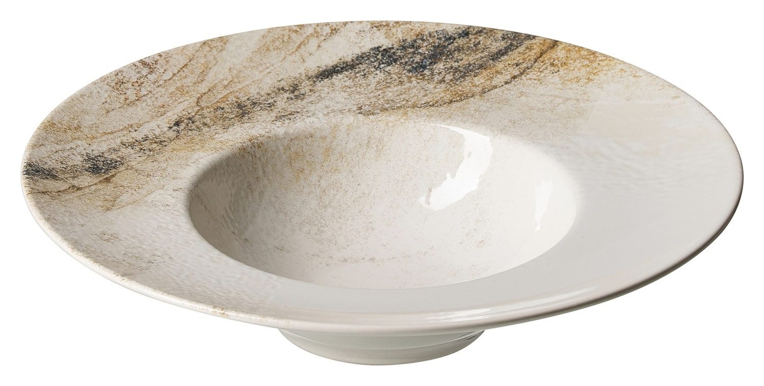 Ritzenhoff & Breker Pastateller AREZZO, Weiß. Braun, Rund, Ø 28 cm, (1 St), spülmaschinengeeignet