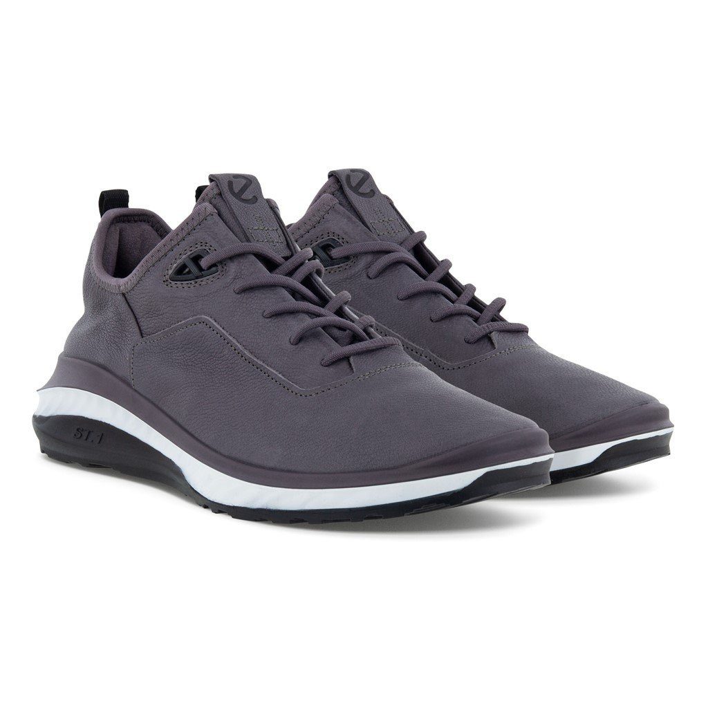 Ecco ST.360 Vollnarbenleder gravitygrau Herren Sneaker günstig online kaufen