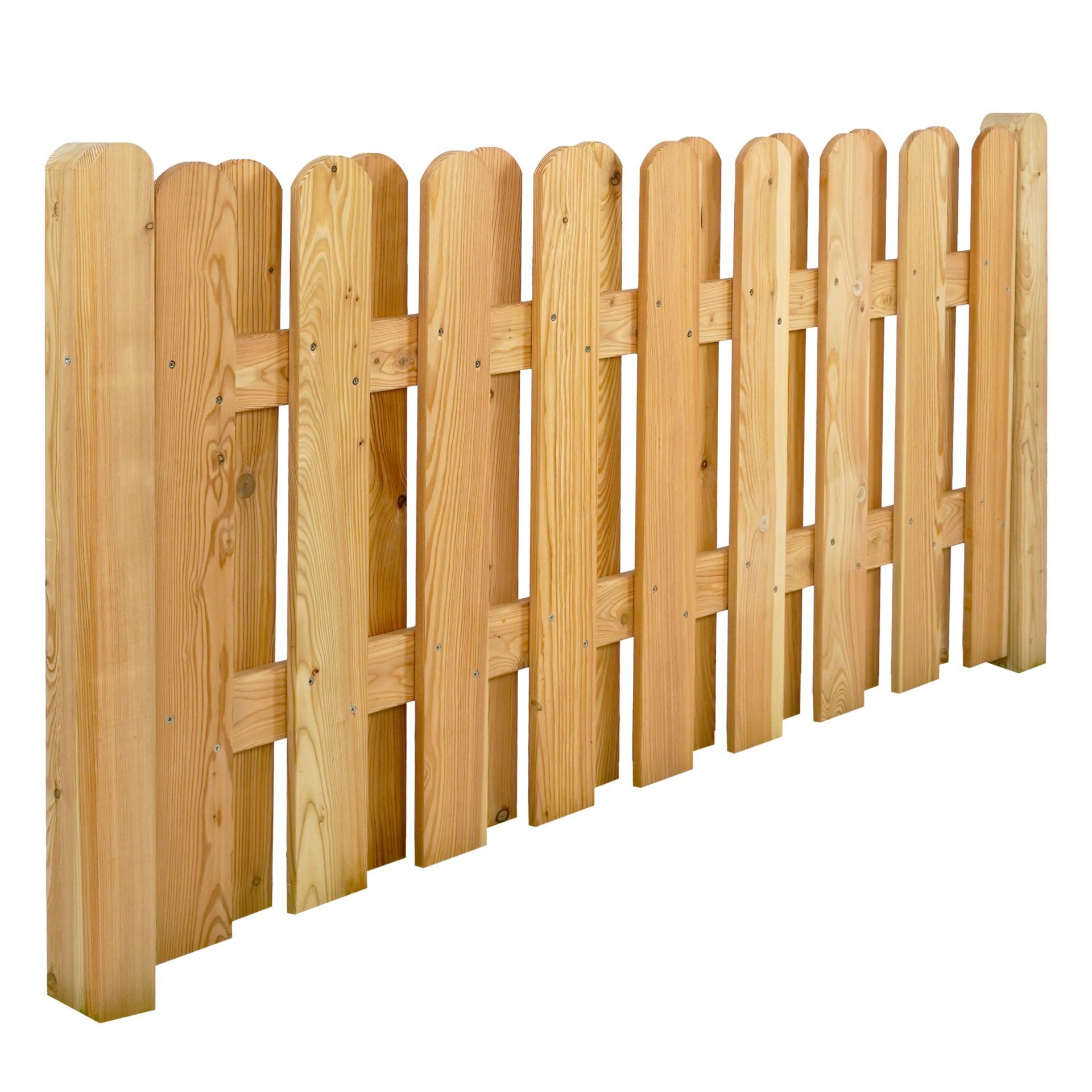 GartenLand Zaun Bretterzaun Mailand Lärche – Naturbelassen, (Set, Ohne Pfosten, 180x90 cm), Bretterzaun, Lärche