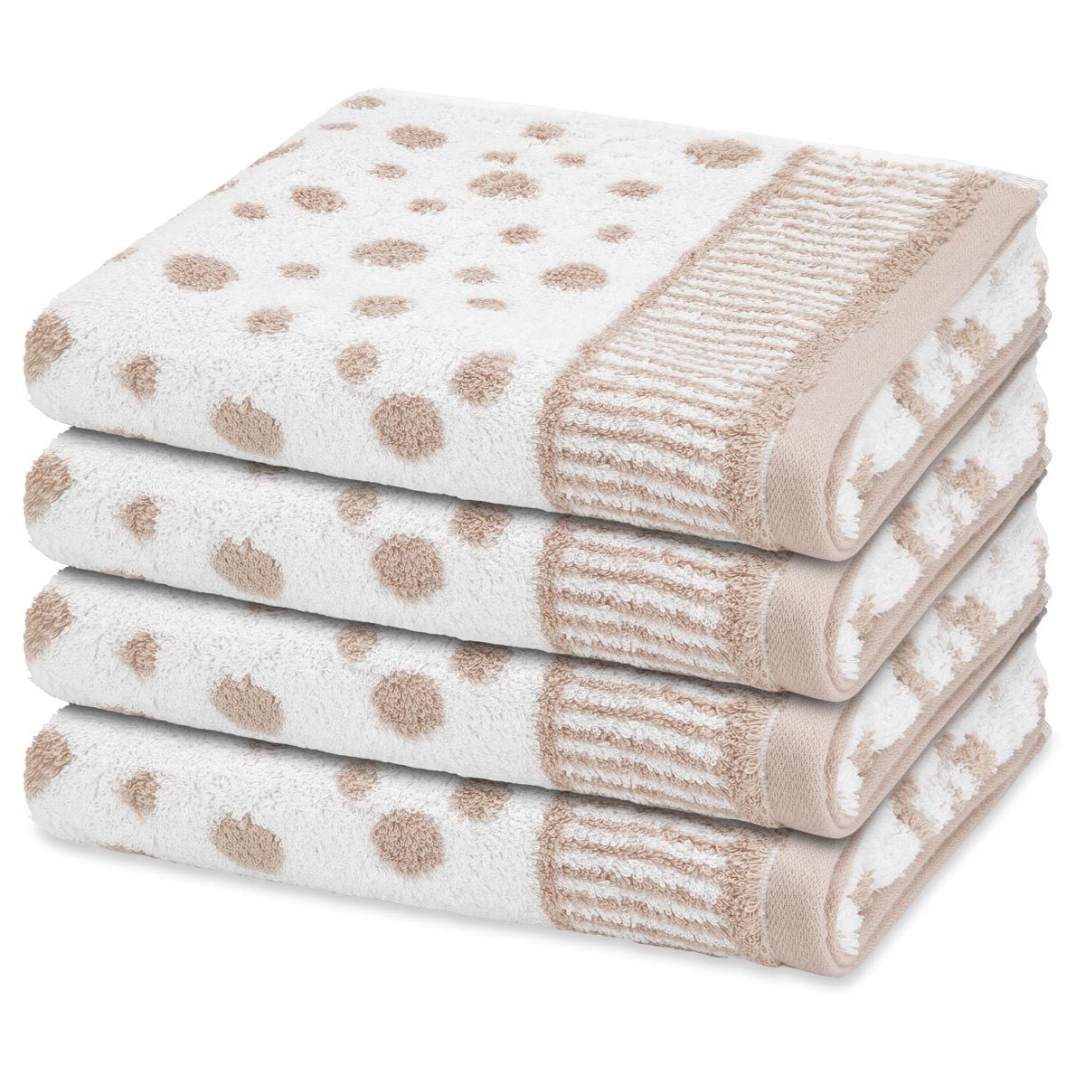ROSS Handtuch Set Punkte allover, Baumwolle (Spar-Set, 4-St), 4 X Handtuch im Set - Baumwolle - Saugstark