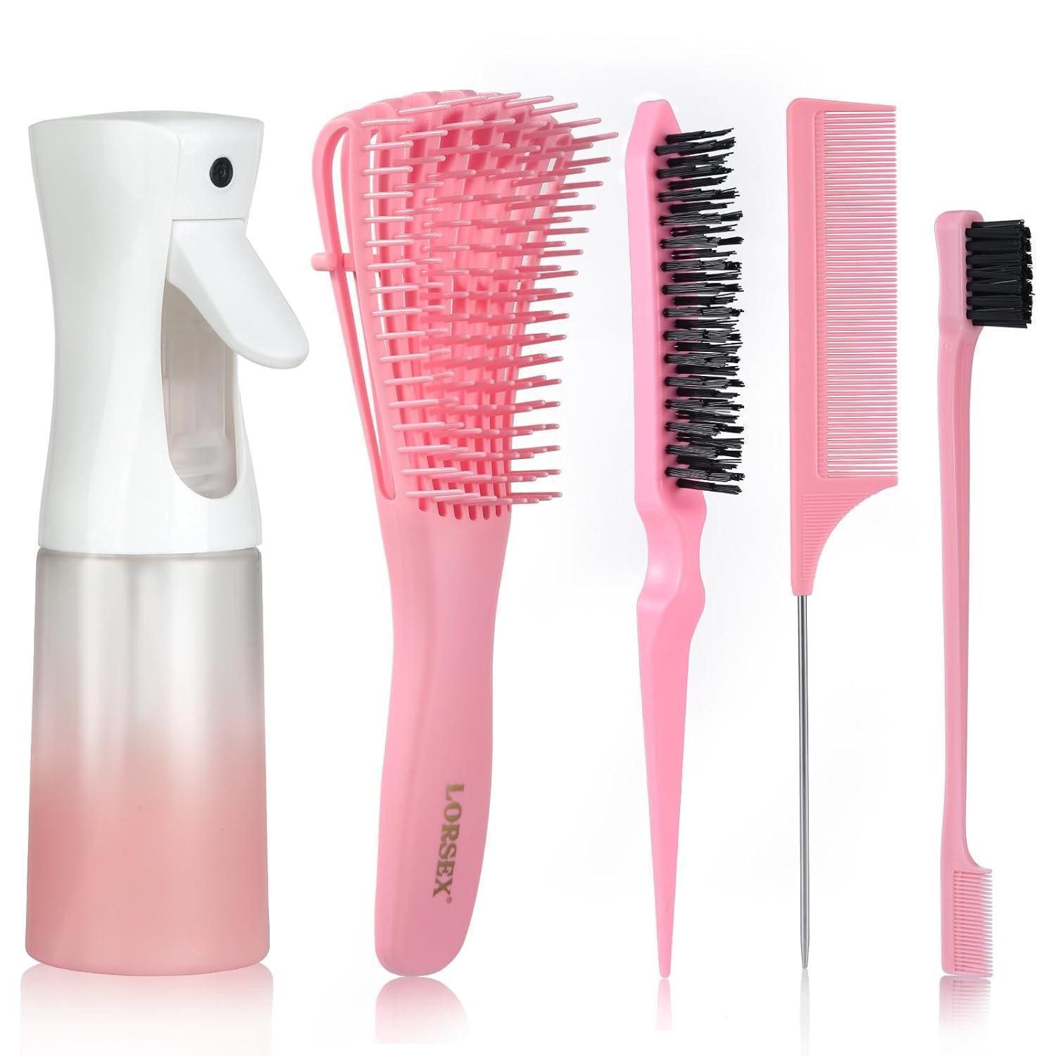 LuxusKollektion Haarbürsten-Set Haarbürste mit 200ml Haar Sprühflasche Entwirrbürste für