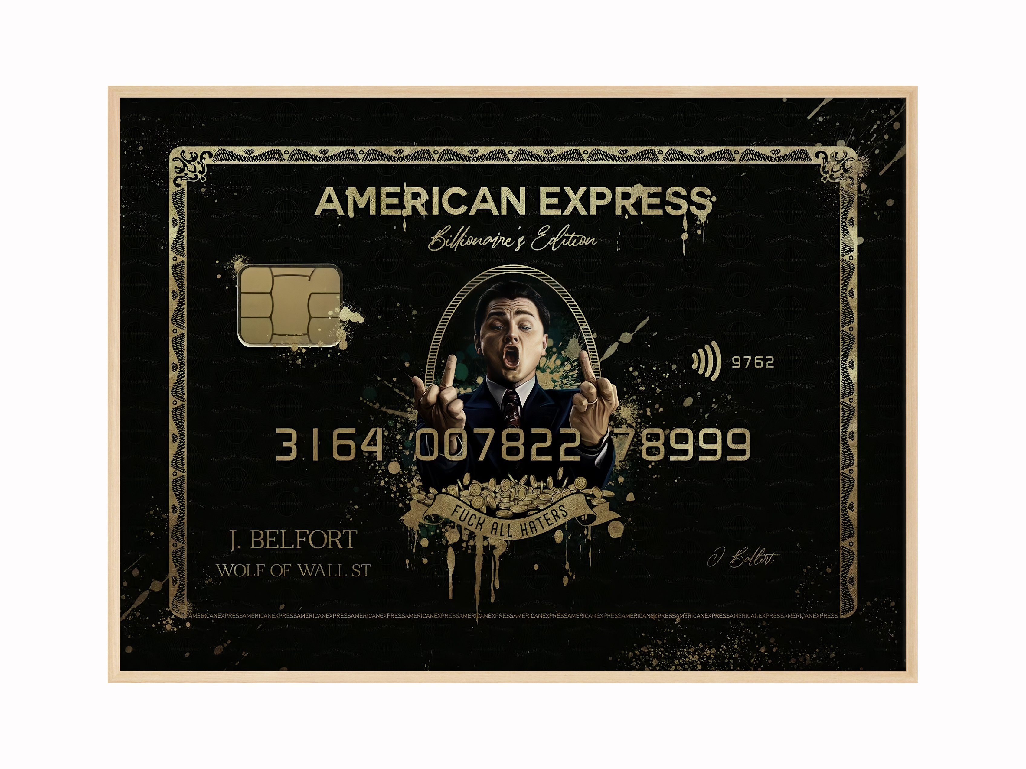 JUSTGOODMOOD Poster Premium ® American Express Poster · Wolf of Wall Street · ohne Rahmen, Poster in verschiedenen Größen verfügbar, Poster