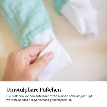 Ehrenkind Babyschlafsack aus Musselin Schlafsack mit Füßen (Standard by OEKO-TEX, 100% Bio-Baumwolle, Musselin Schlafsack, 1.0 TOG), Schlafsack Baby,  Baby Schlafsack