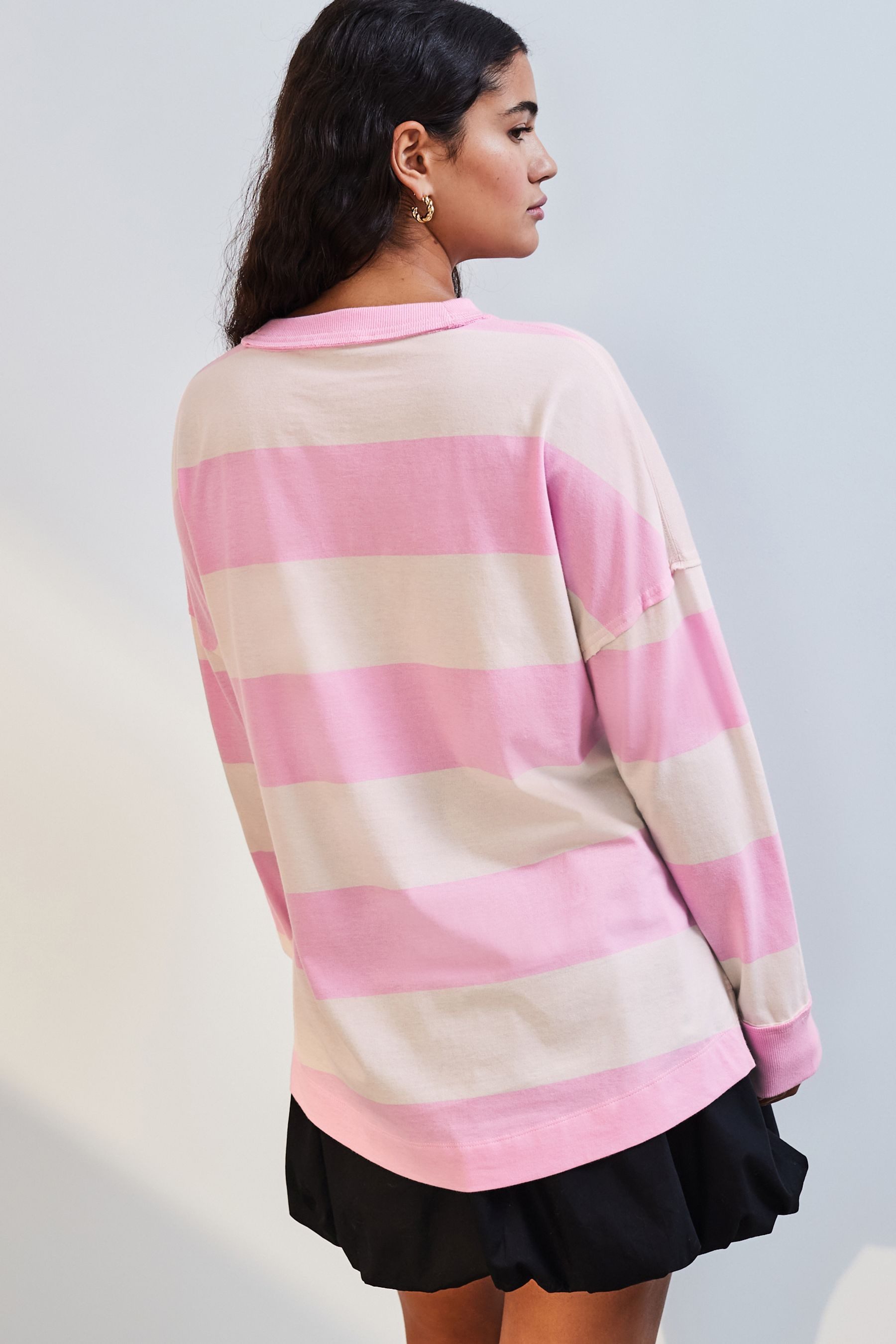 Next Langarmshirt Gestreifter Fußball-Pullover 100% Baumwolle günstig online kaufen