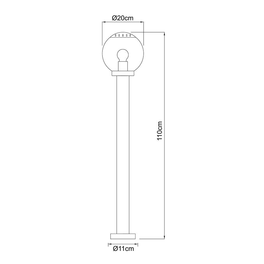 Hoflampe Außen-Stehlampe, stehend Stehleuchte Außen Standleuchte inklusive, nicht Leuchtmittel Globo Edelstahl