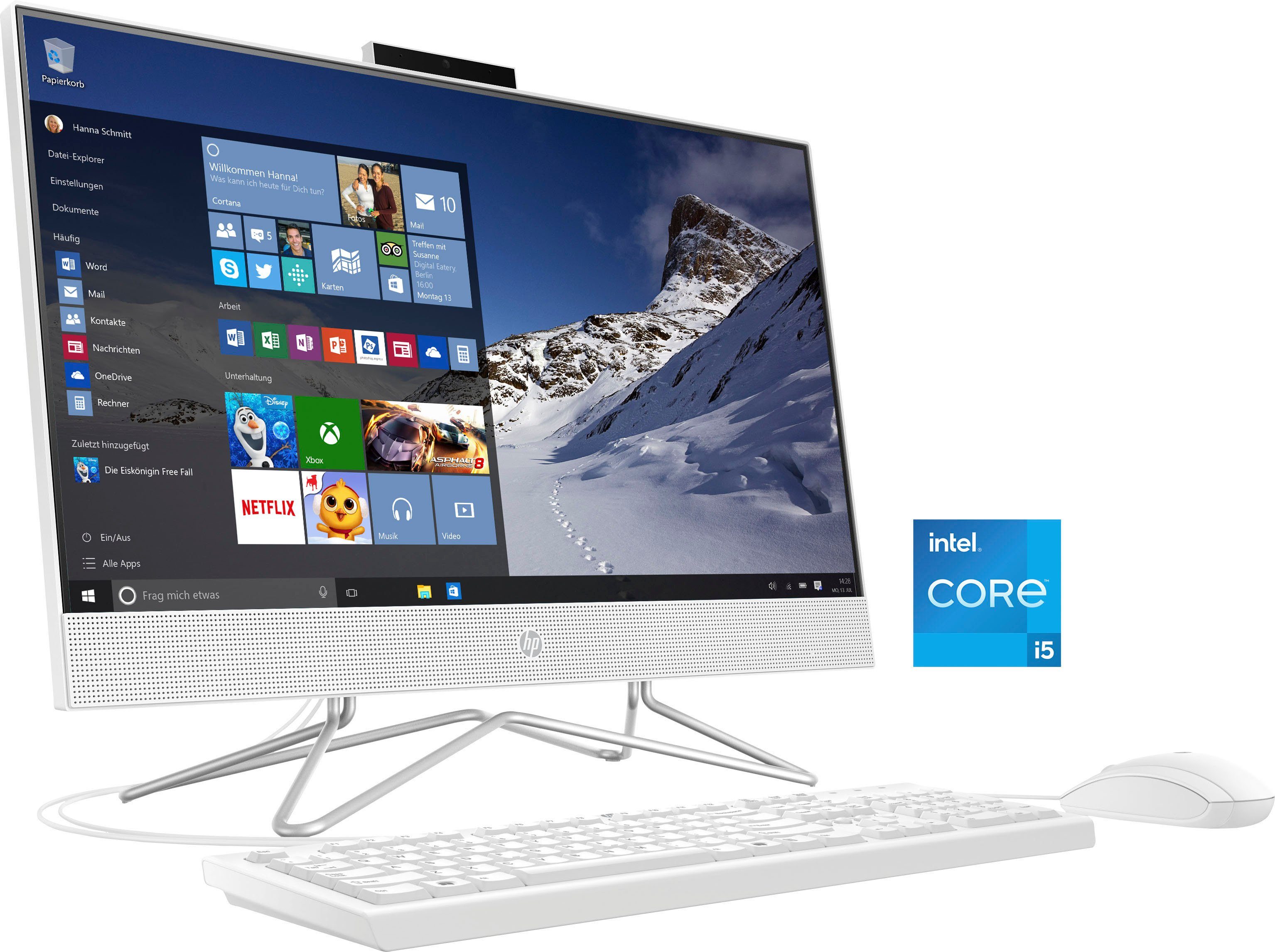 Xe Zoll, GB 512 8 Intel Luftkühlung) i5 (23,8 PC SSD, Graphics, 1135G7, Iris® GB 24-df1001ng RAM, All-in-One Core HP