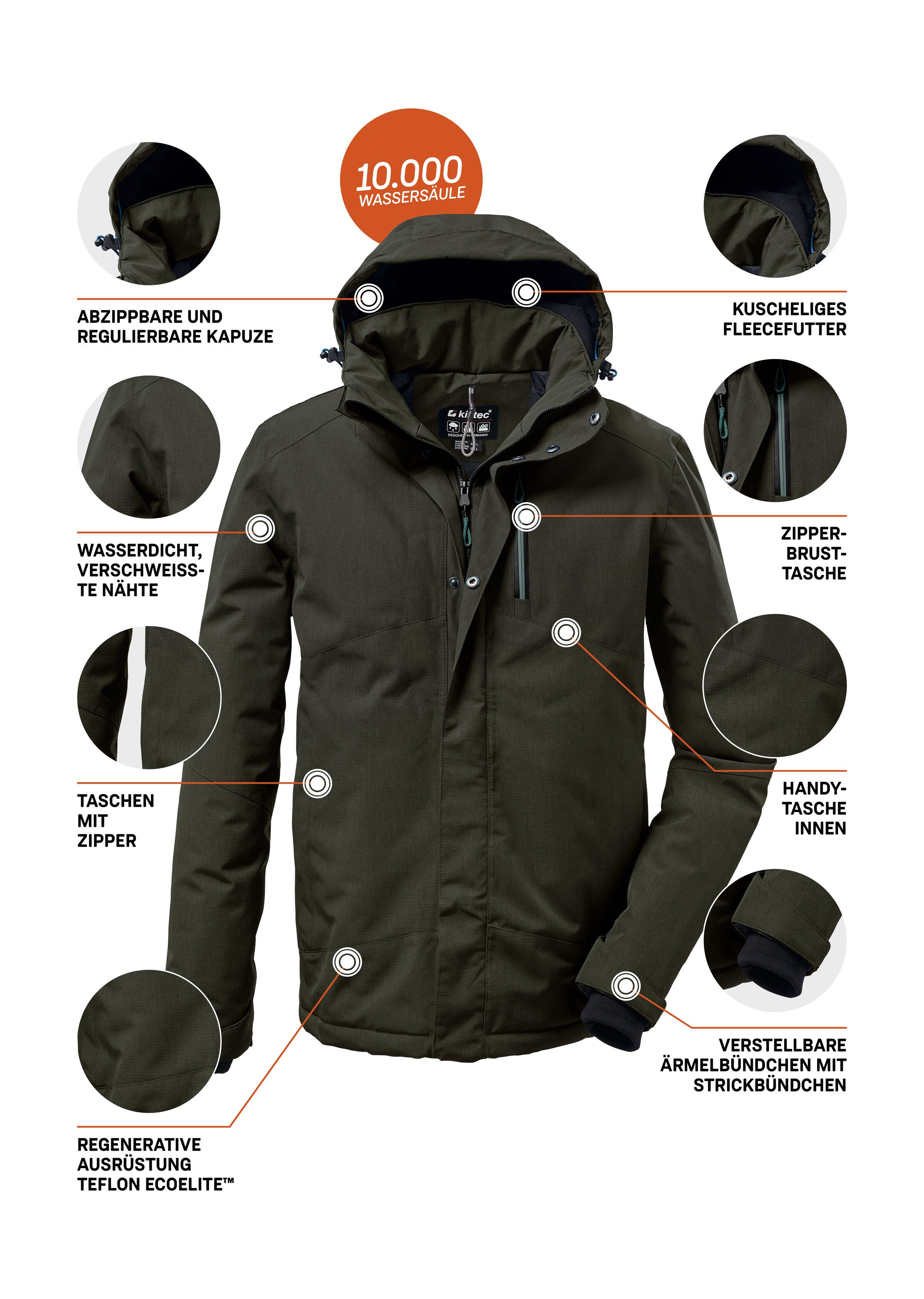 Killtec Outdoorjacke KOW 161 MN JCKT Wasser- und winddichte Funktionsjacke mit abnehmbarer Kapuze – Bild 5 von 5