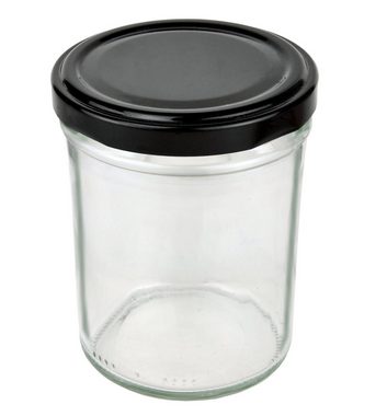 MamboCat Einmachglas 25er Set Sturzglas 230 ml HOCH To 66 schwarzer Deckel incl. Rezeptheft, Glas