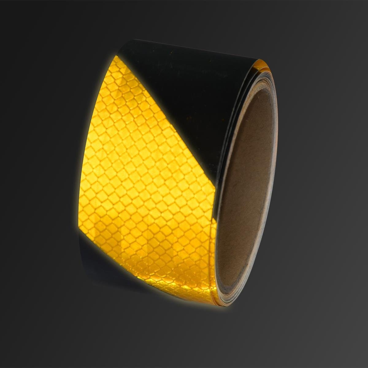 eyepower Klebeband Schwarz-Gelb Warnklebeband 5cmx3m Reflektierendes Reflektorband Signalband