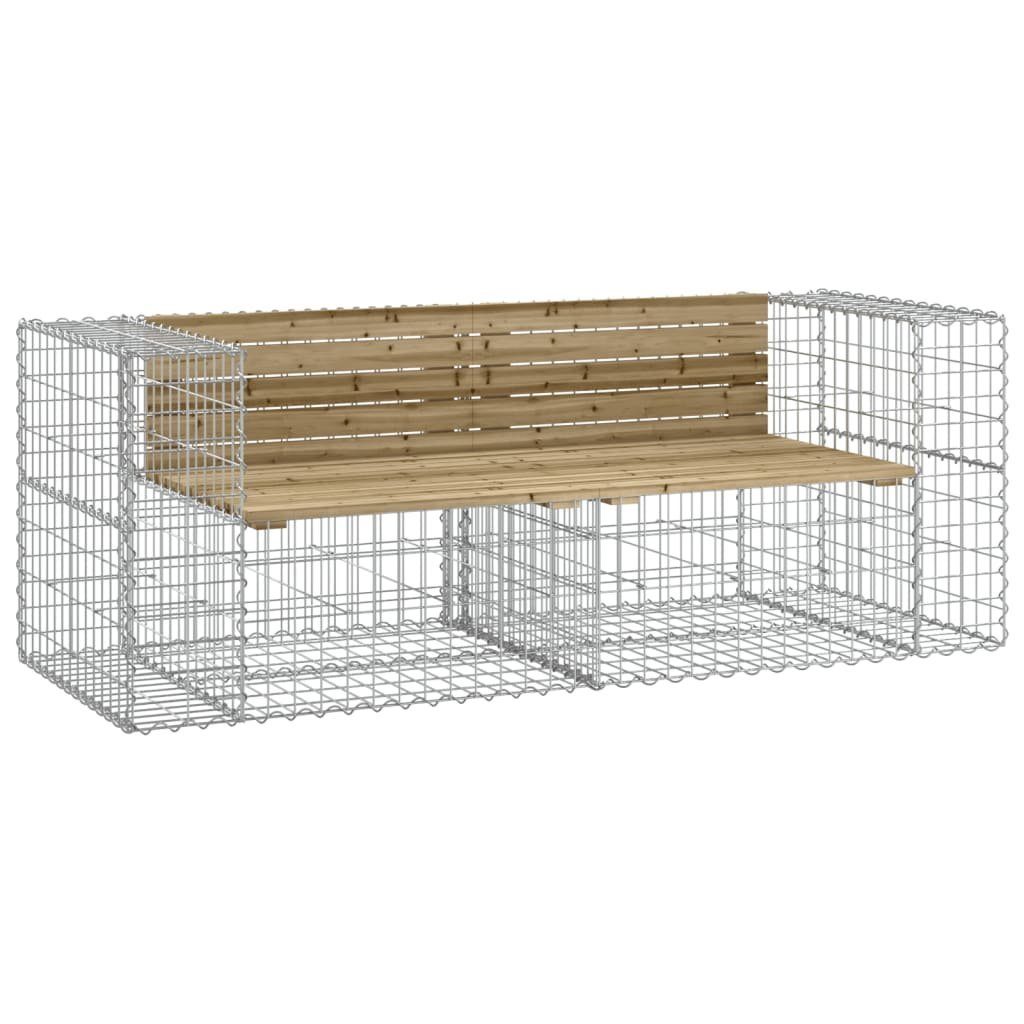 vidaXL Gartenbank Gartenbank aus Gabionen 184x71x65,5 cm Kiefernholz Imprägniert (1-St)
