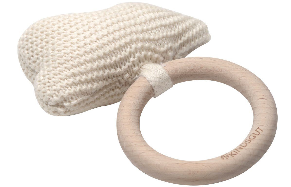 KINDSGUT Beißring-Rassel Häkel-Greifling Wolke