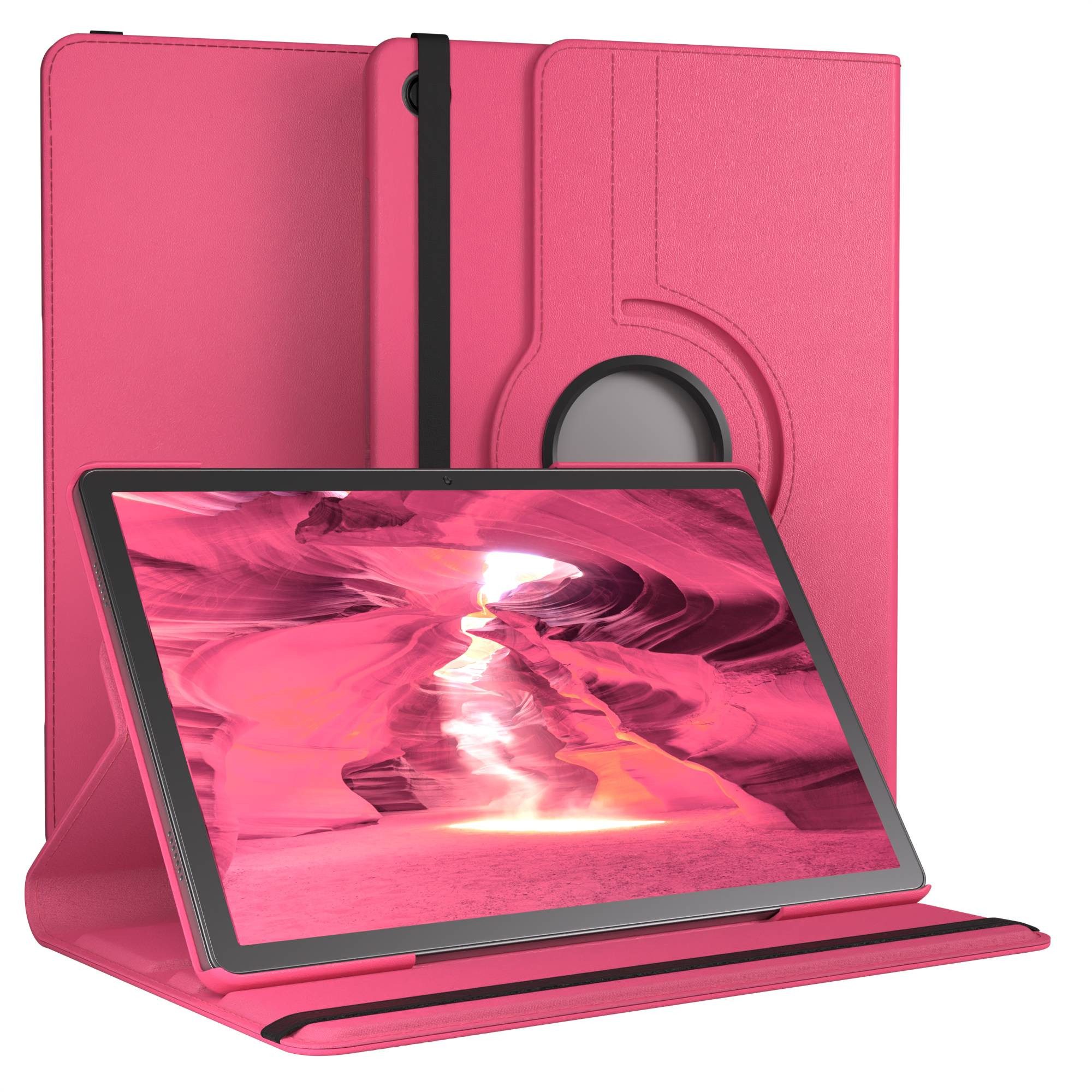 EAZY CASE Tablet-Hülle Rotationcase für Samsung Galaxy Tab A11 Plus 11 Zoll, Klapphülle zum Aufstellen Rundum Hülle Book Tablet Slim Klappcase Pink