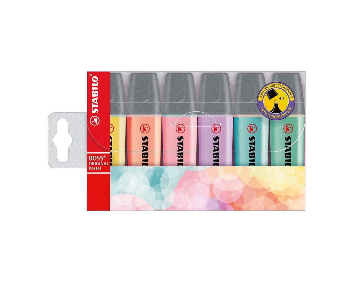 Thumbnail - STABILO Marker BOSS® Original Pastell, (6-tlg), Textmarker Pastellfarben