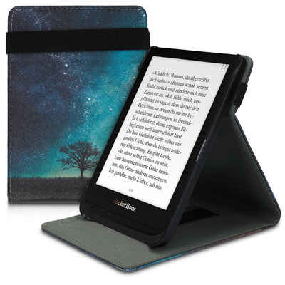 kwmobile E-Reader-Hülle, Hülle für Pocketbook Touch Lux 4/Lux 5/Touch HD 3/Color (2020) - Schlaufe Ständer - e-Reader Schutzhülle - Flip Cover Case - Galaxie Baum Wiese Design