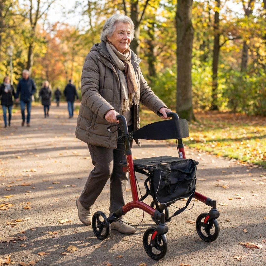 abc HOME Rollator Leichtgewicht 7,3kg Alu, Ankipphilfe, klappbar, bis 130 kg
