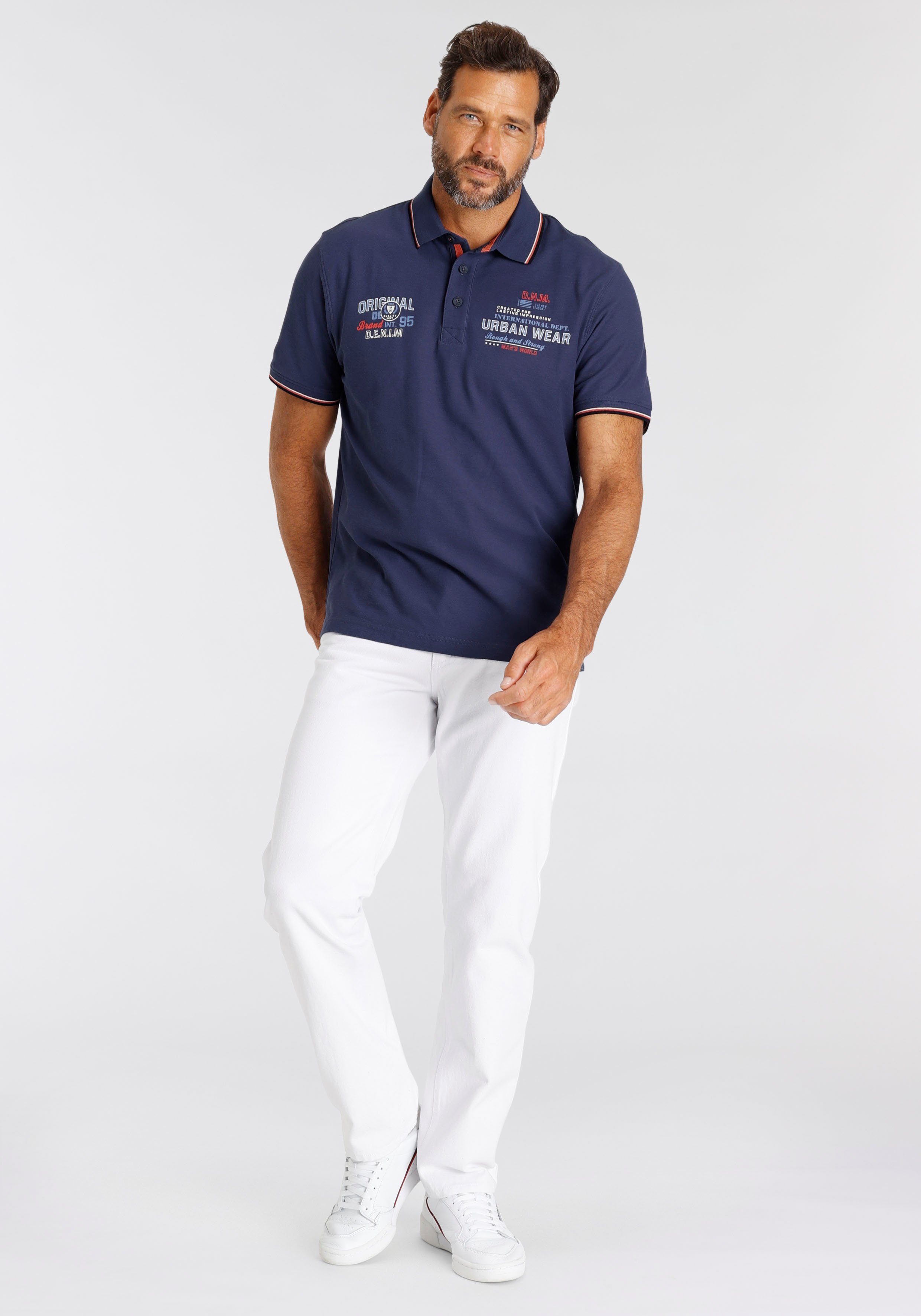 Man's World Poloshirt Kurzarm, mit coolem Print, Polokragen, aus Piqué-Stoff – Bild 4 von 5
