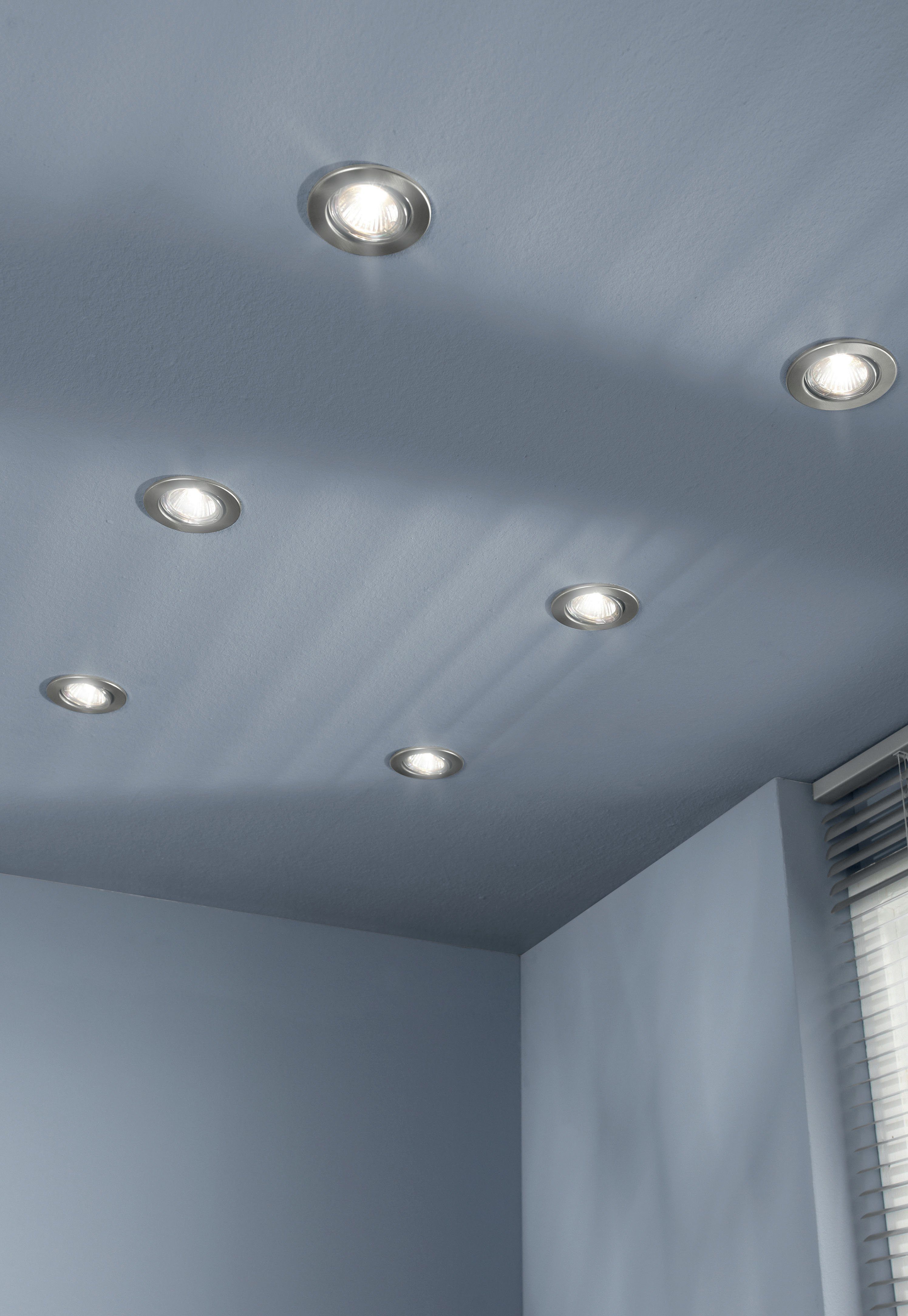 TRANGO LED Einbauleuchte, 6er Set 6729-066-5WAK Einbaustrahler in Rund Weiß matt inkl. 6x 5 Watt GU10 LED Leuchtmittel 3000K warmweiß & GU10 Lampenfassung, Deckenspots, Einbauspots, Deckenleuchte