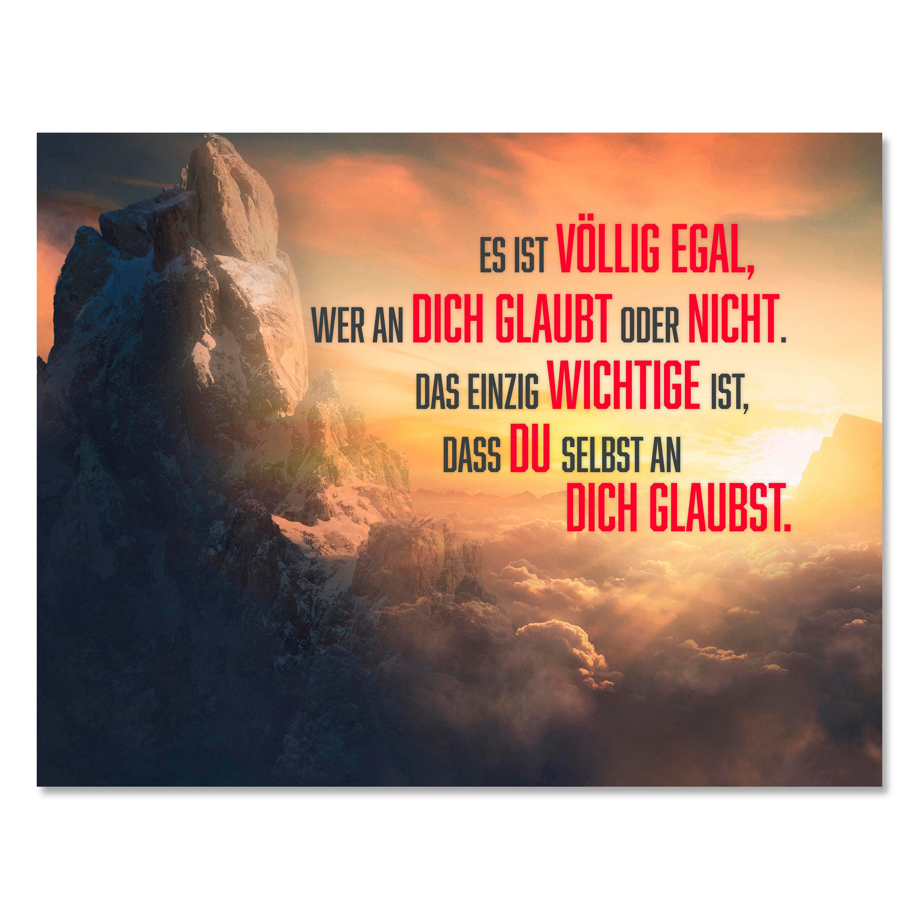wandmotiv24 Leinwandbild Motivation, Querformat, glaub an dich selbst