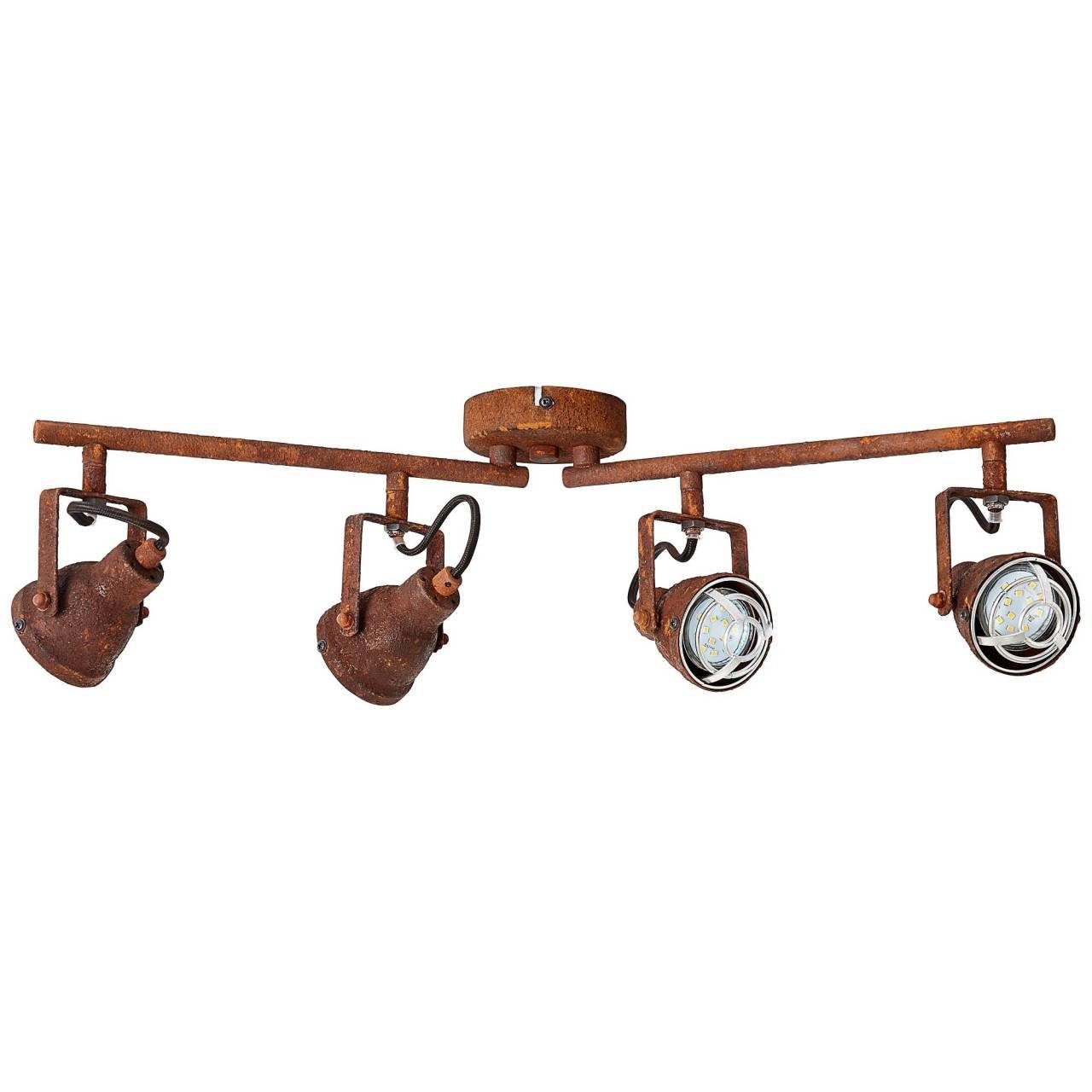 Brilliant Deckenleuchte Bente, Lampe 4flg Bente GU10, Spotrohr f PAR51, 4W, geeignet 4x rostfarbend