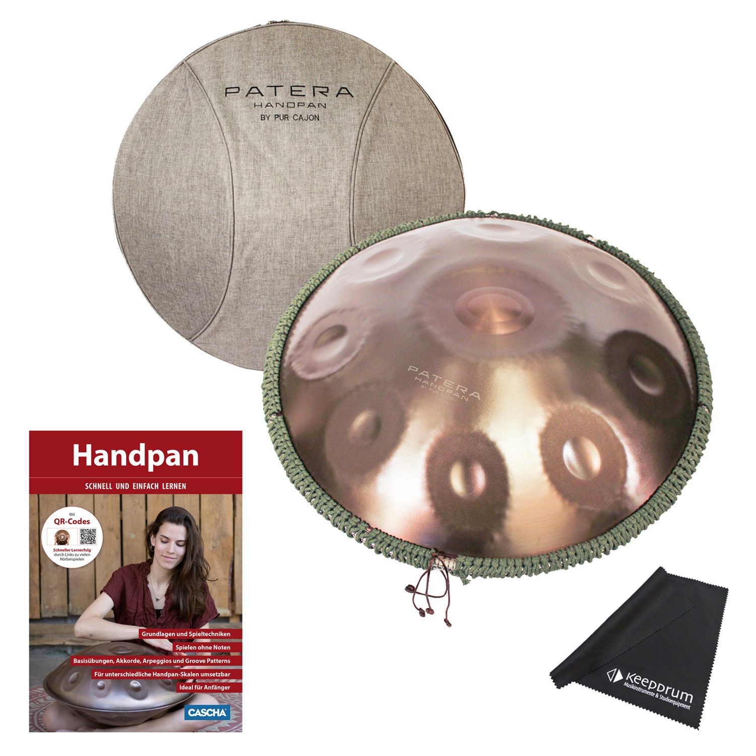 Handpan Patera Handpan HPDM-6 D-Kurd mit Lehrbuch
