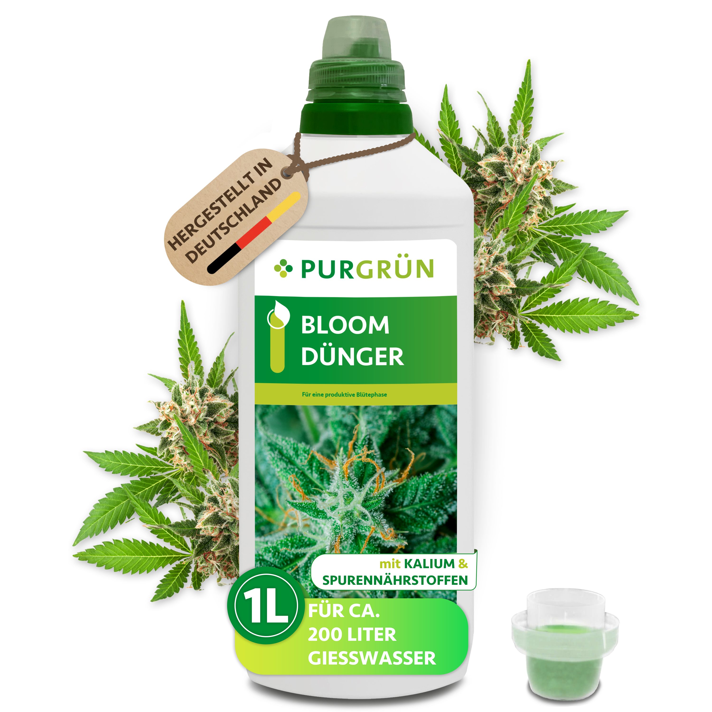 Purgrün Pflanzendünger Bloom Dünger, NPK 3+5+7, Autoflower, Sativa, Indica, 1L, Flüssigdünger, 1-St., 1 Liter