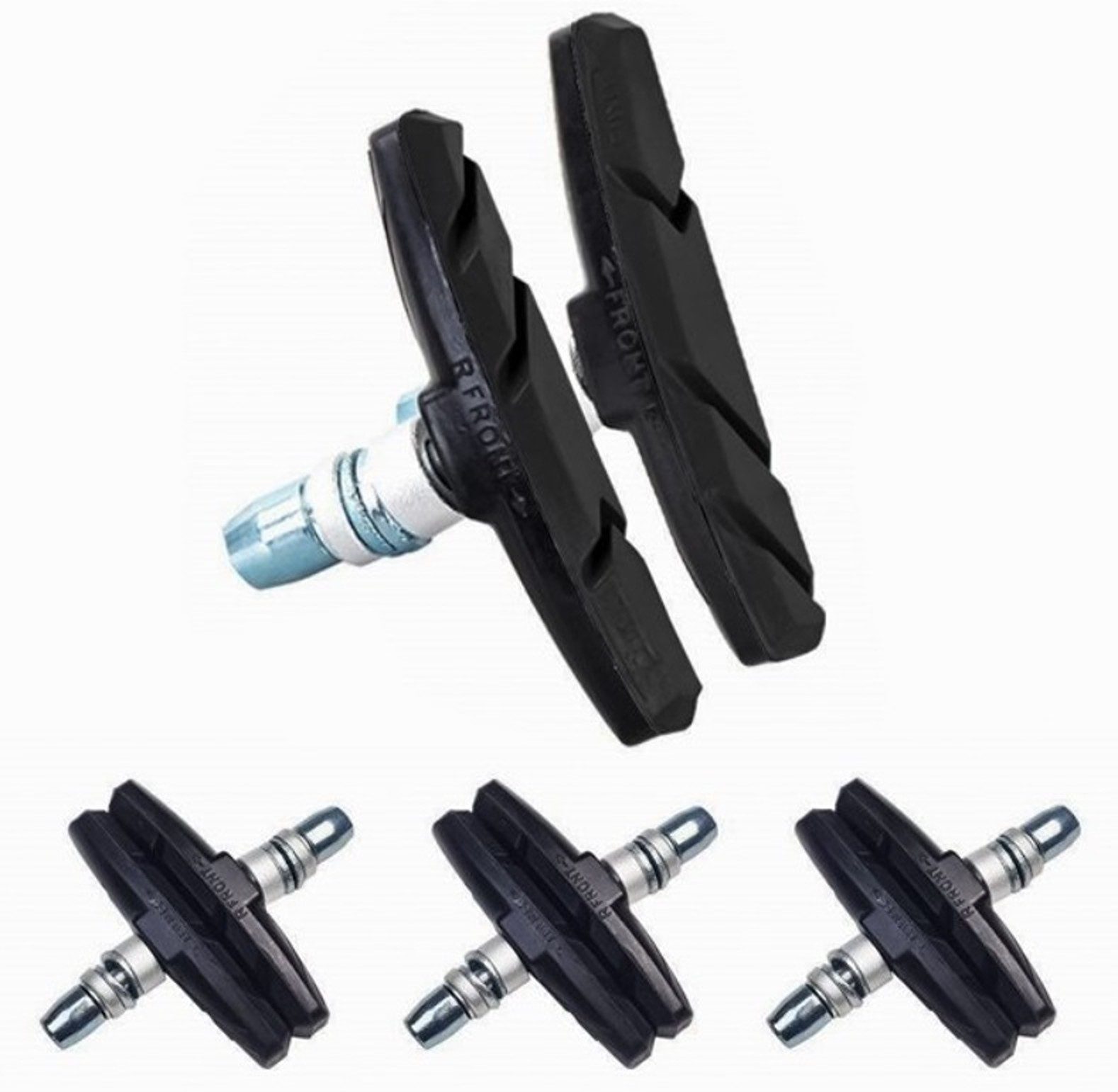 BAYLI V-Brake 8 Stück Fahrrad Bremsen Set für Shimano, 4 Paar Bremsschuhe schwarz