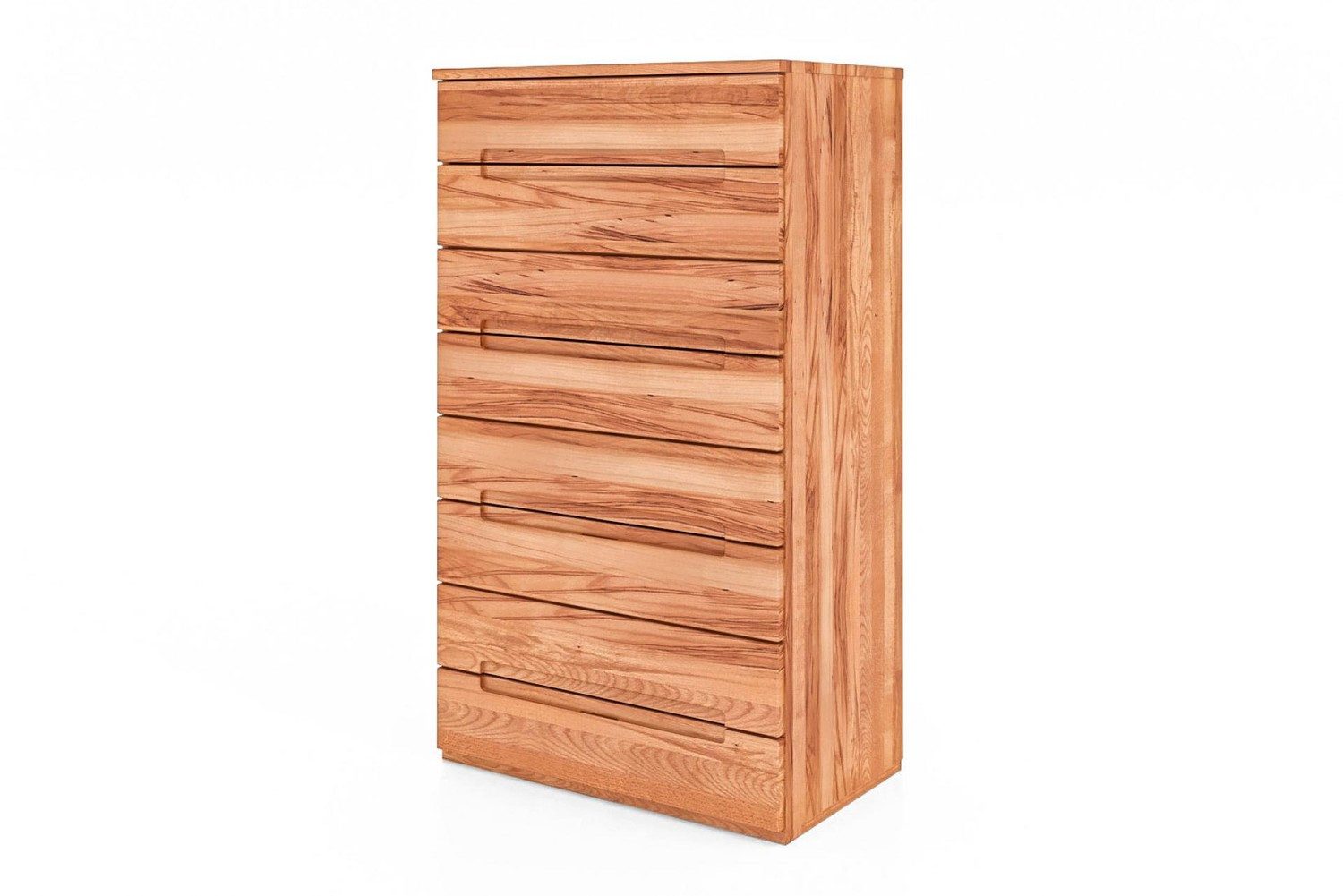 Natur24 Kommode Kommode Bento Kernbuche massiv 75x45x129cm mit 8 Schubladen