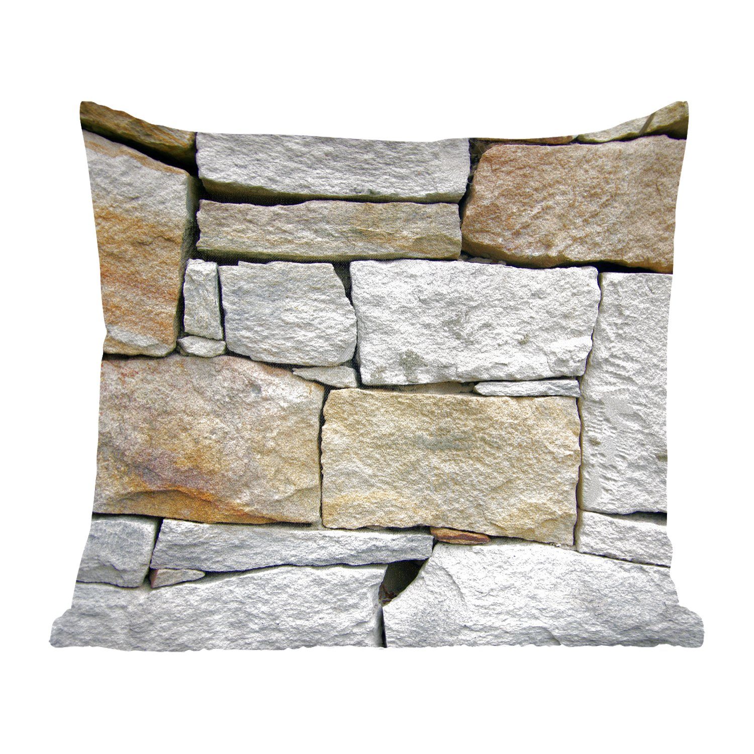 MuchoWow Dekokissen Steinmauer ohne mit Füllung Zierkissen Zement, Wohzimmer, Schlafzimmer, Deko, Sofakissen für