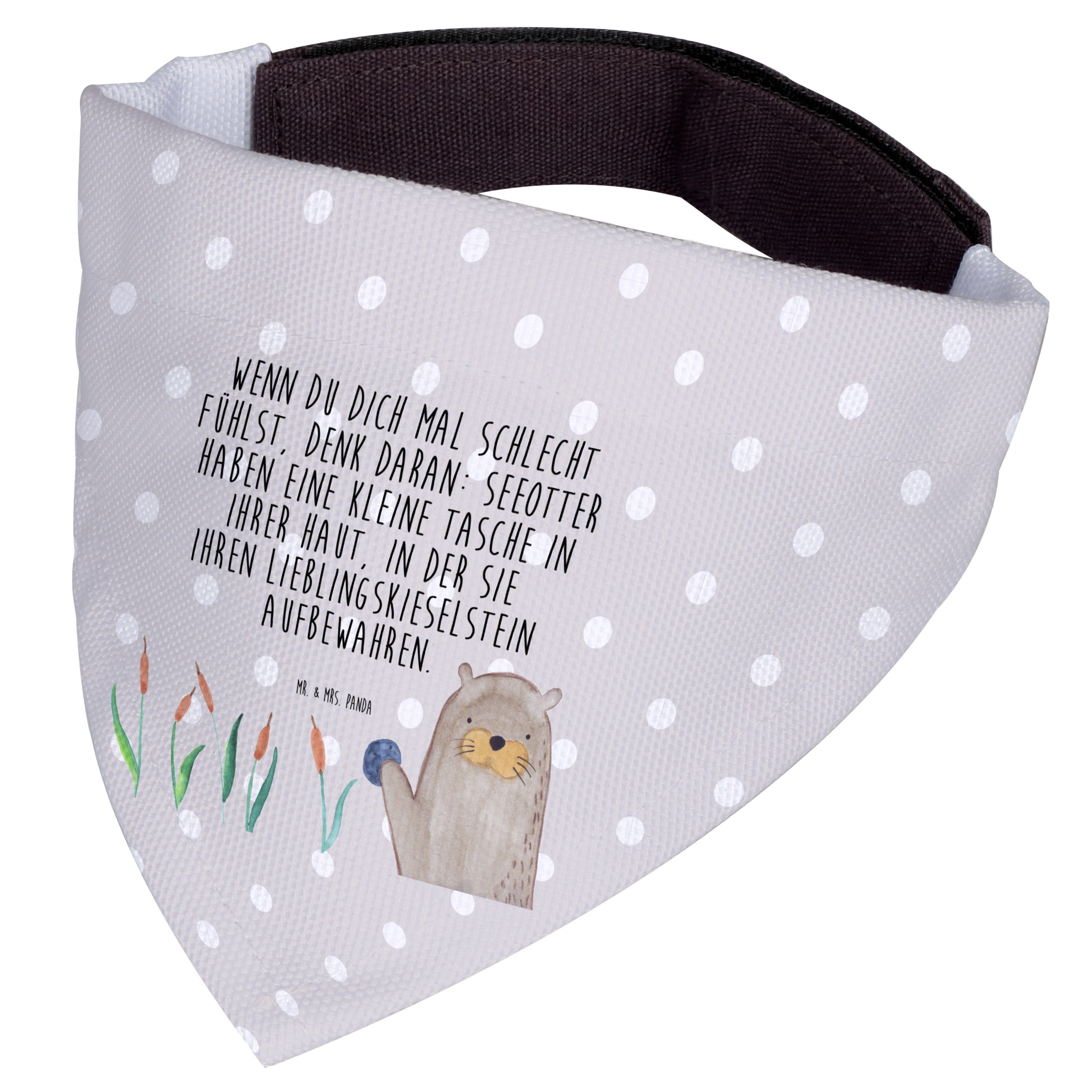 Mr. & Mrs. Panda Hundefliege Otter Stein, Halstuch Für Hunde, Grau Pastell, Tuch, Witzige Fakten, Polyester, Hunde Dreieckstuch Geschenk Otter