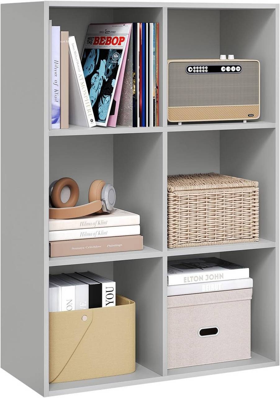 Woltu Bücherregal, 1-tlg., mit 6 Fächern, Würfelregal Standregal, 29x89x59, günstig online kaufen