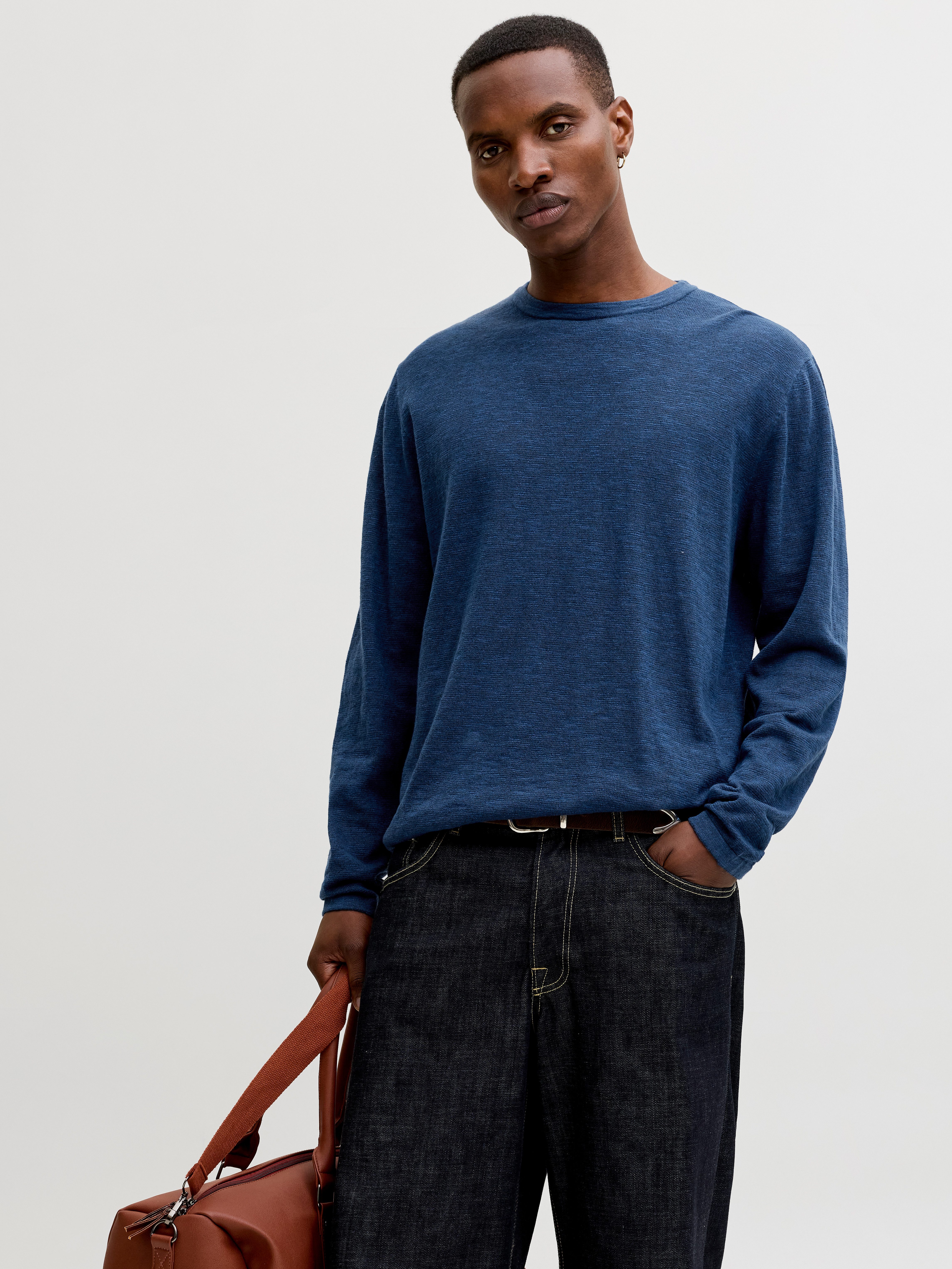 Jack & Jones Rundhalspullover JJESUMMER KNIT CREW NECK SN mit Rundhalsaussc günstig online kaufen