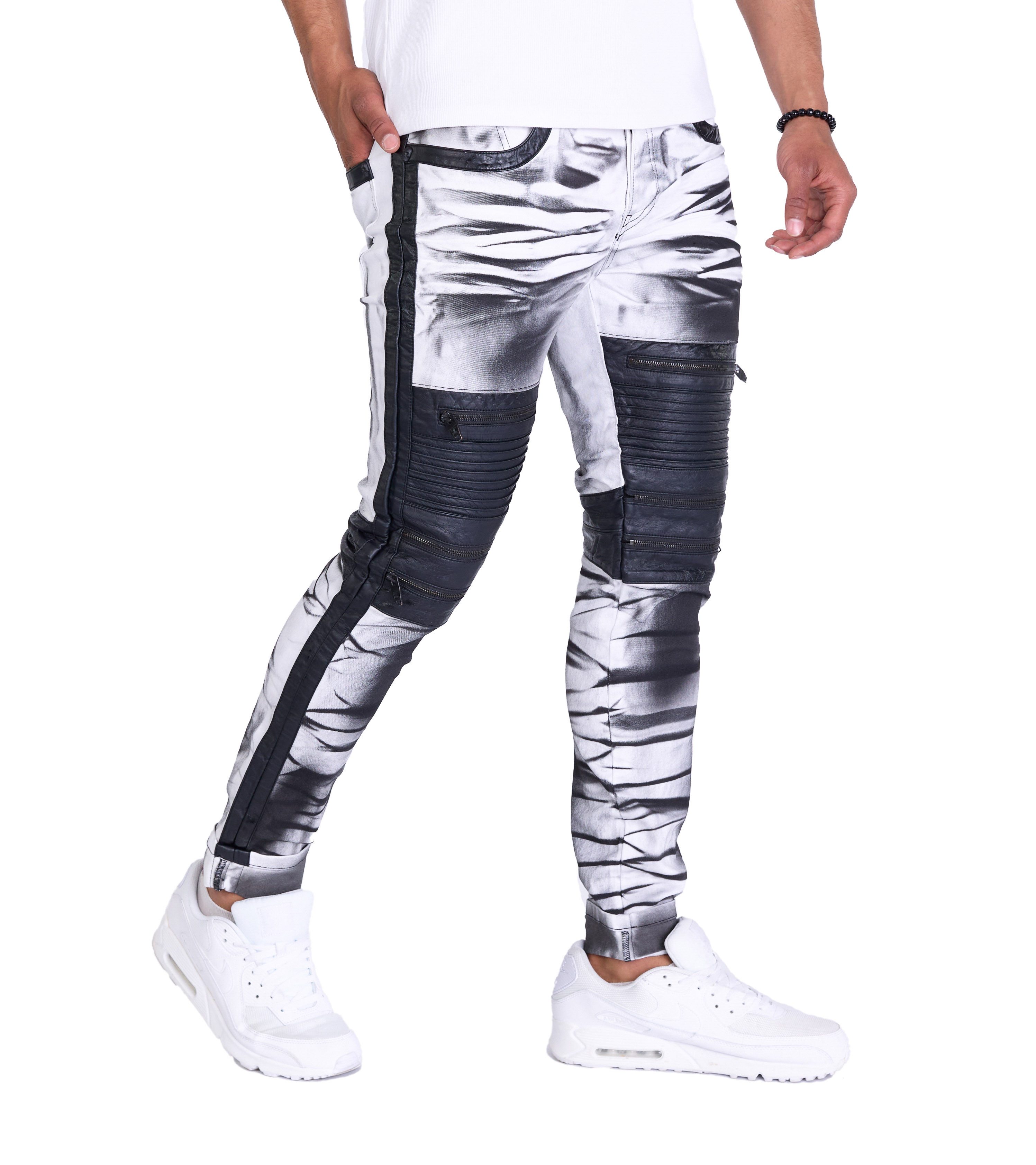 KINGZ Slim-fit-Jeans Extravagante KINGZ Designer Biker