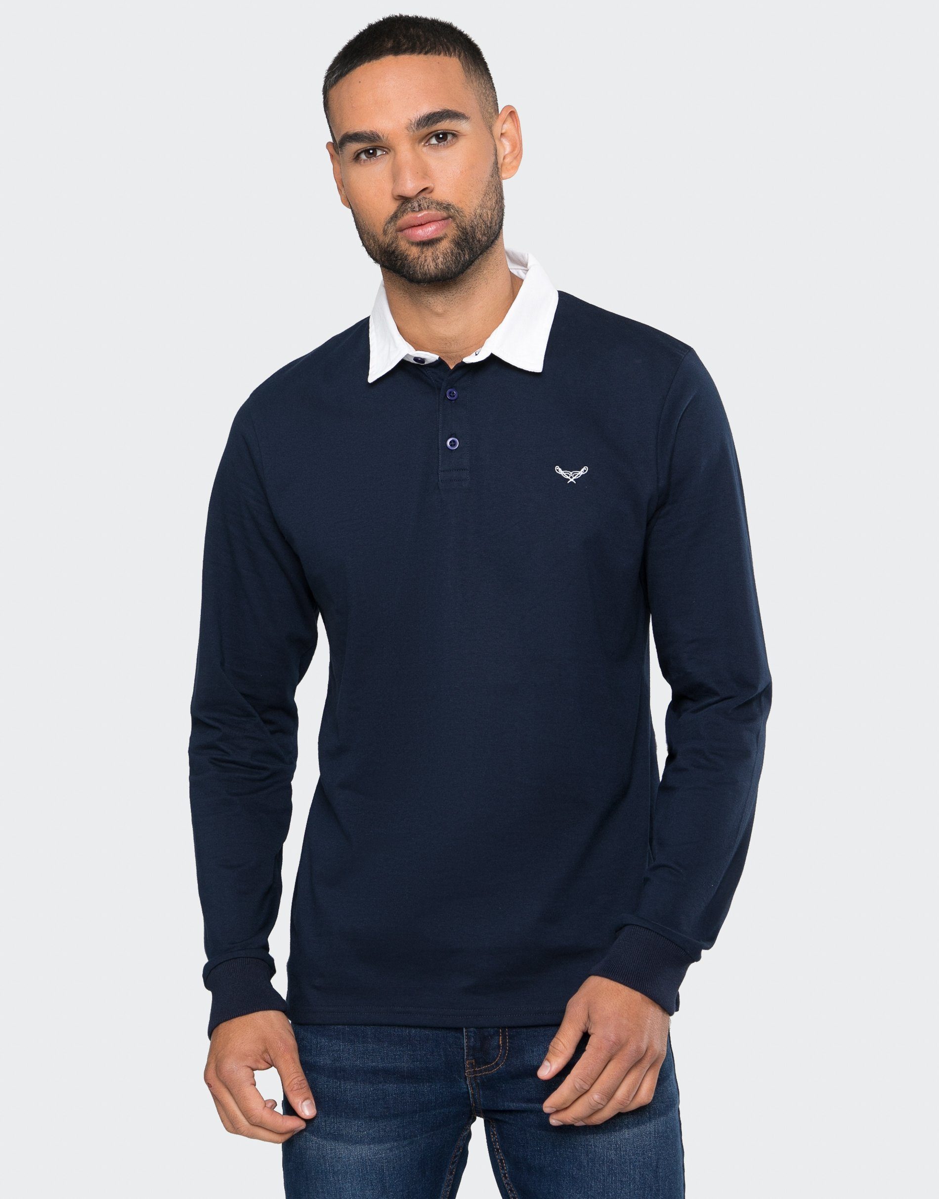 Threadbare Langarm-Poloshirt THBSruthan Navy