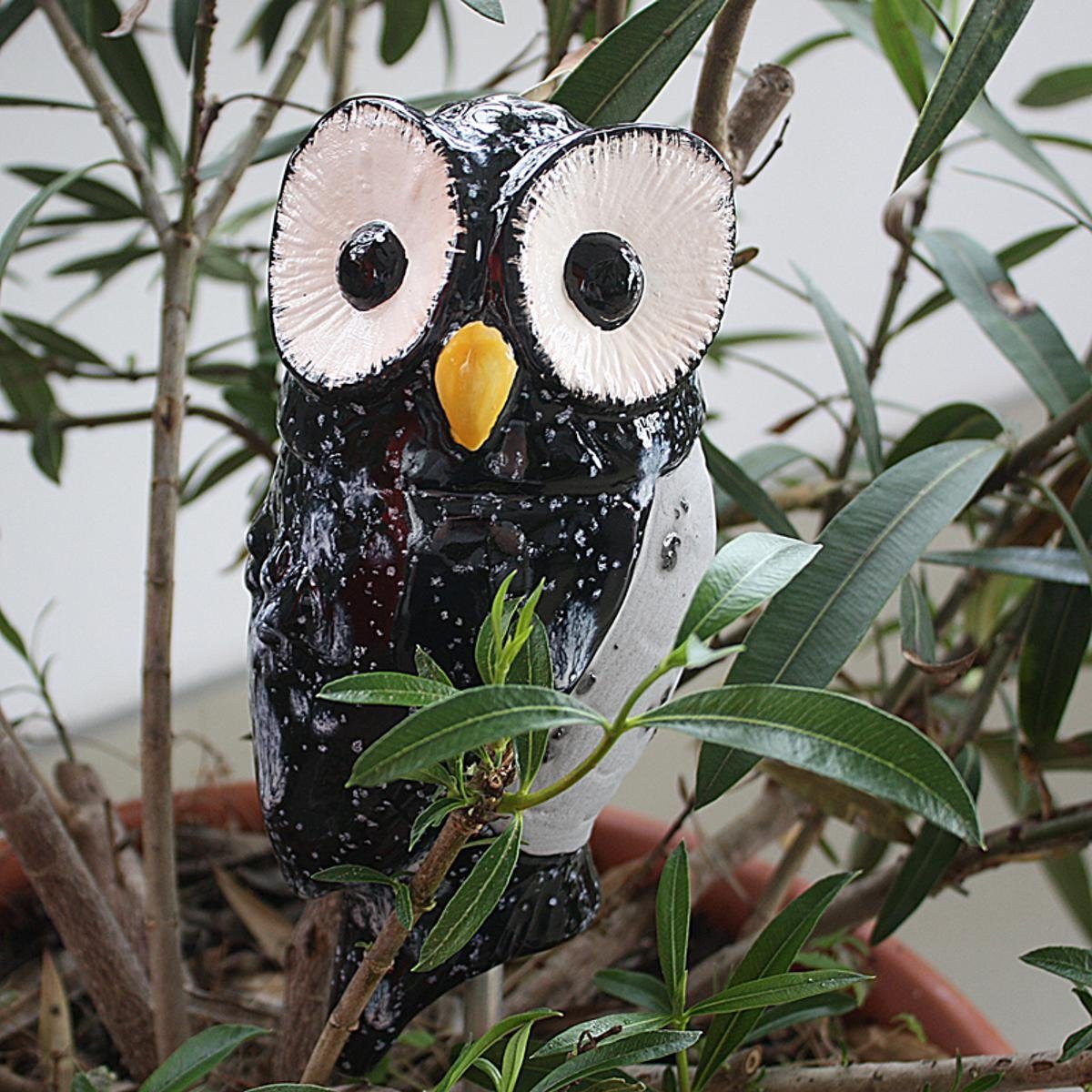 Tangoo Gartenfigur Tangoo Keramik-Vogel Eule Akzenten, (Stück) schwarz mit weißen
