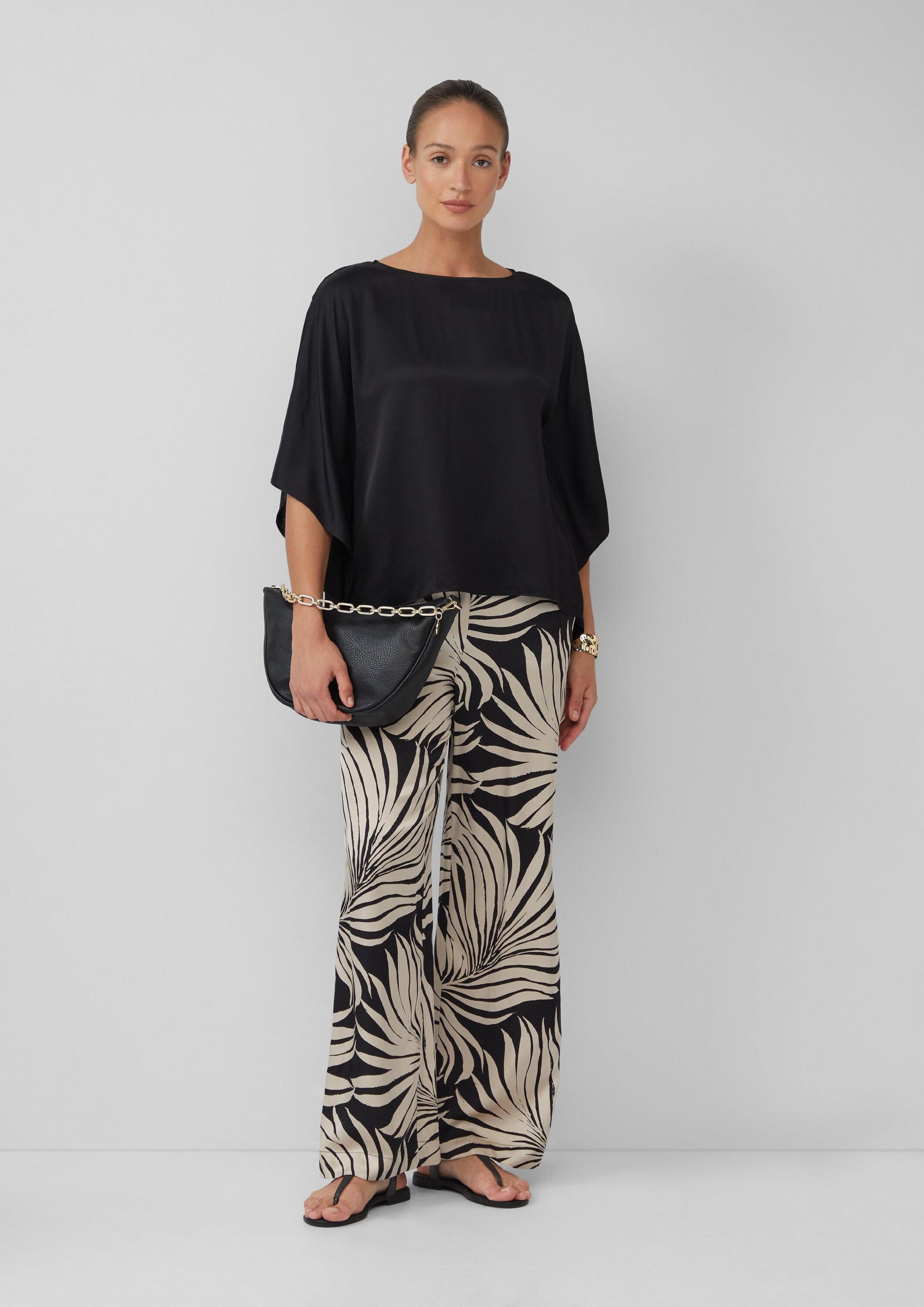 s.Oliver Poncho Bluse Fließende Poncho-Bluse aus Satin