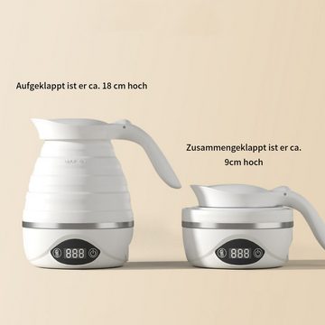 yozhiqu Reise-Wasserkocher Klappbarer Wasserkocher, Smart-Touch-Reisewasserkocher mit 220-V, mit Isolierung und Temperatureinstellung, 6 Isolationsstufen, 700-ml