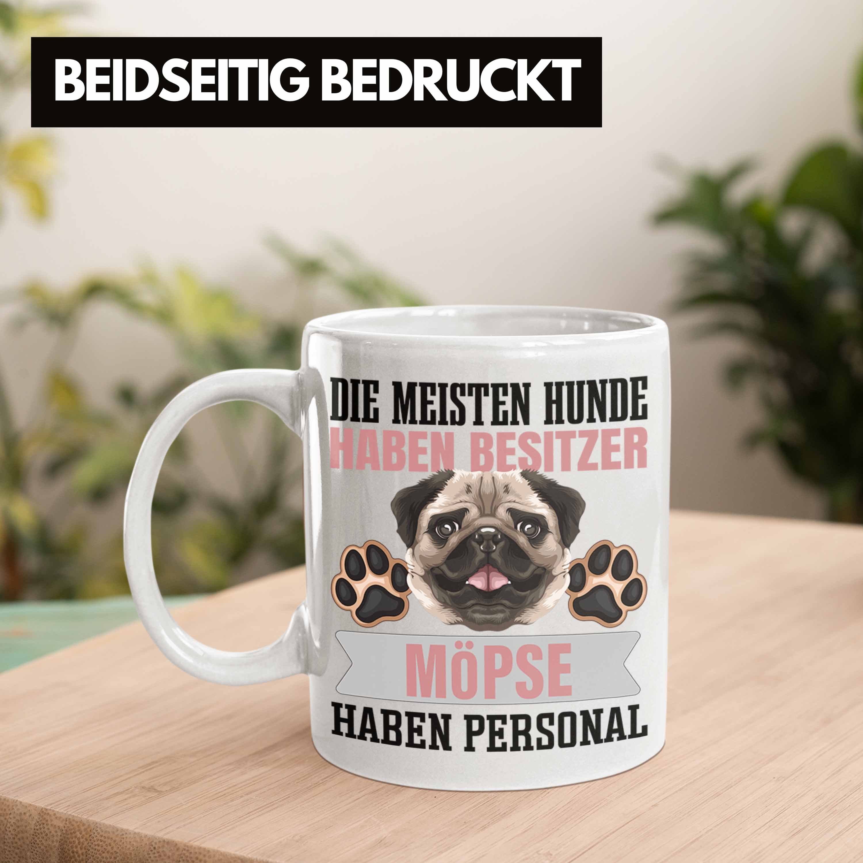 Tasse Trendation Besitzerin Besitzer M Lustiger Weiss Geschenkidee Geschenk Tasse Spruch Mops