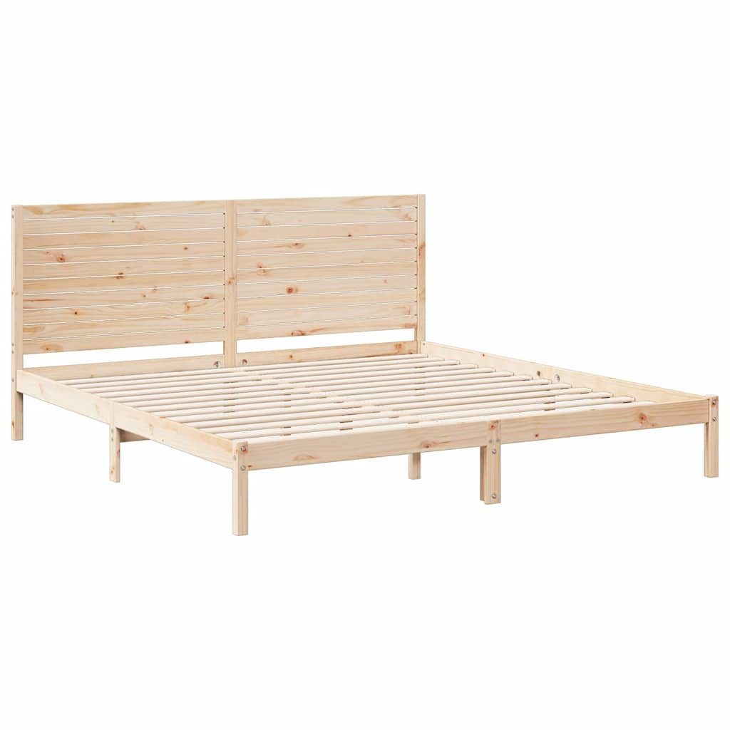 vidaXL Bett Massivholzbett Extra Lang ohne Matratze 180x210 cm