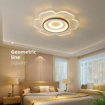 Daskoo Deckenleuchten Wohnzimmer LED Deckenlampe mit Fernbedienung Dimmbar Blütenform, LED fest integriert, Warmweiß/Neutralweiß/Kaltweiß, Stufenloses Dimmen, LED Deckenleuchte