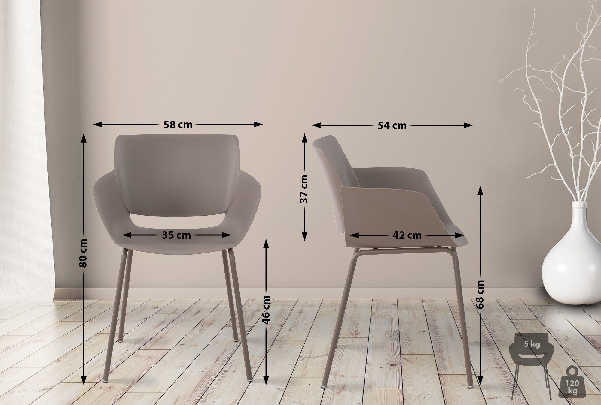 CLP Esszimmerstuhl Alpena (2er Set), wetterfest günstig online kaufen