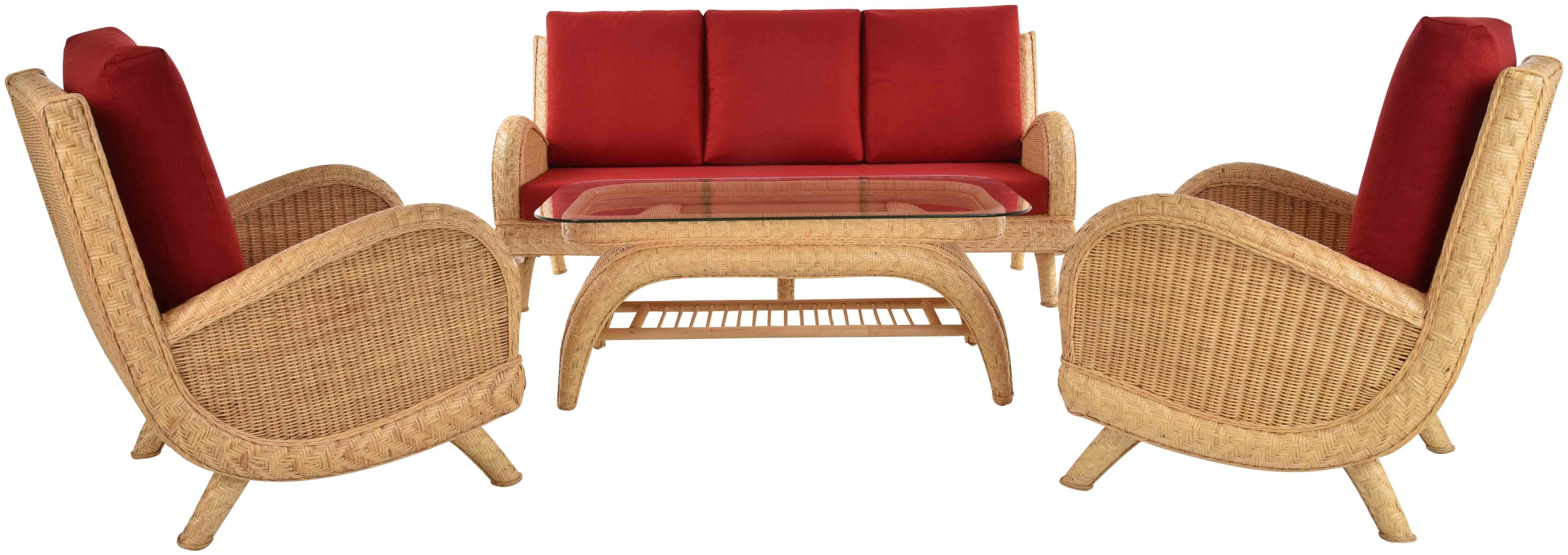 Personen, 5 Sitzgruppe Wohnzimmerset für Home Krines Rattan Loungeset Wintergarten Rattanmöbel Set Jay (4-tlg), Sitzgruppe Garnitur