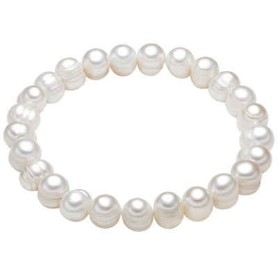 Valero Pearls Perlenarmband Armband aus Süßwasserzuchtperlenin weiß, für Damen