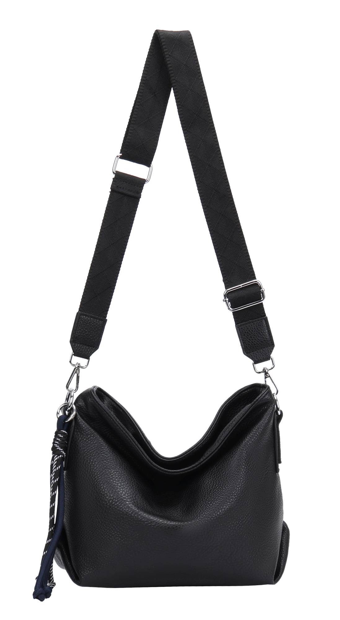 ITALYSHOP24 Schultertasche Damen Tasche Сумки для покупок CrossBody Brusttasche Umhängetasche Hobo Bag, Henkeltasche, 3 Fächer, vielseitig, praktisch, stylisch und geräumig