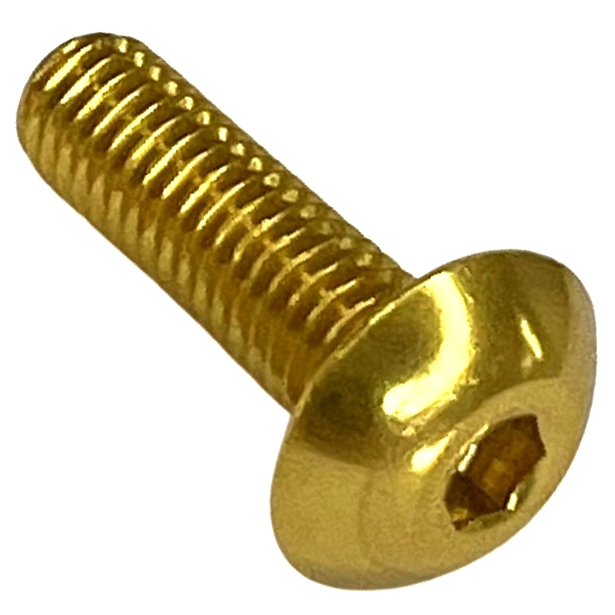 Fantic26 Schrauben-Set Alu M5x16 Linsenkopfschraube für Flaschenhalter Gold